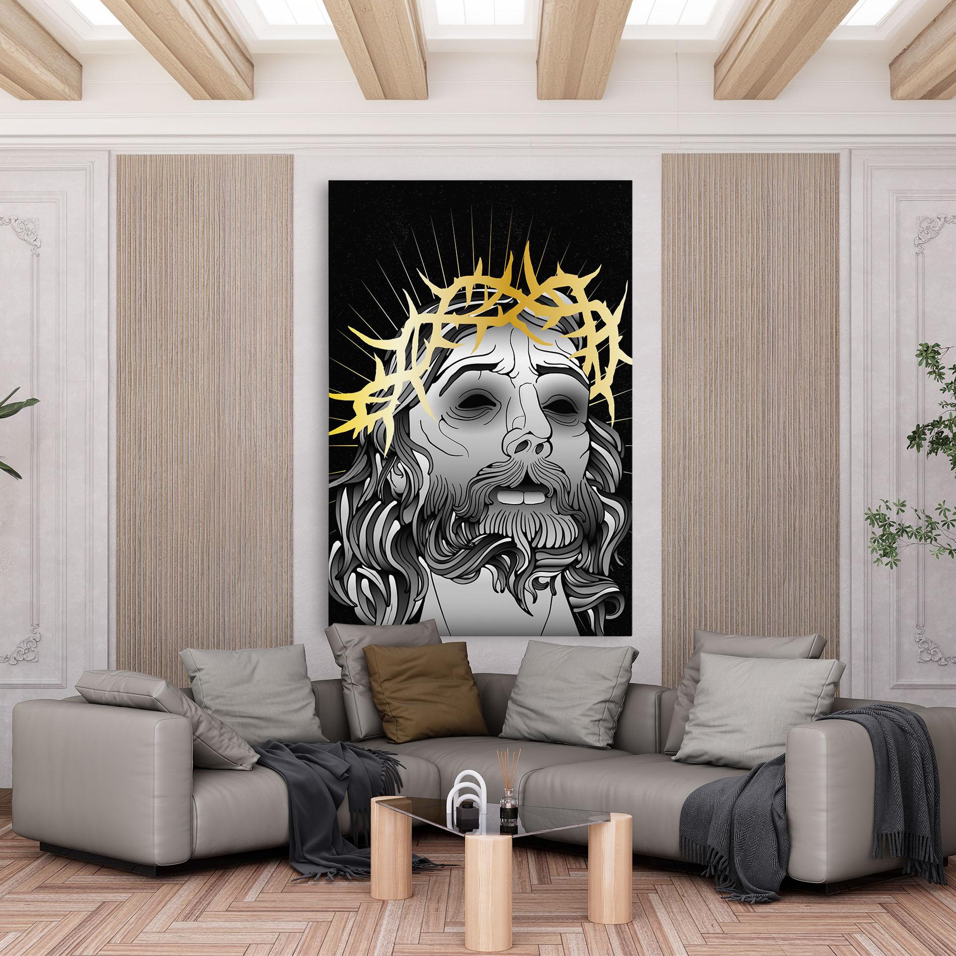 Leinwandbild Gold Christ mockup 6