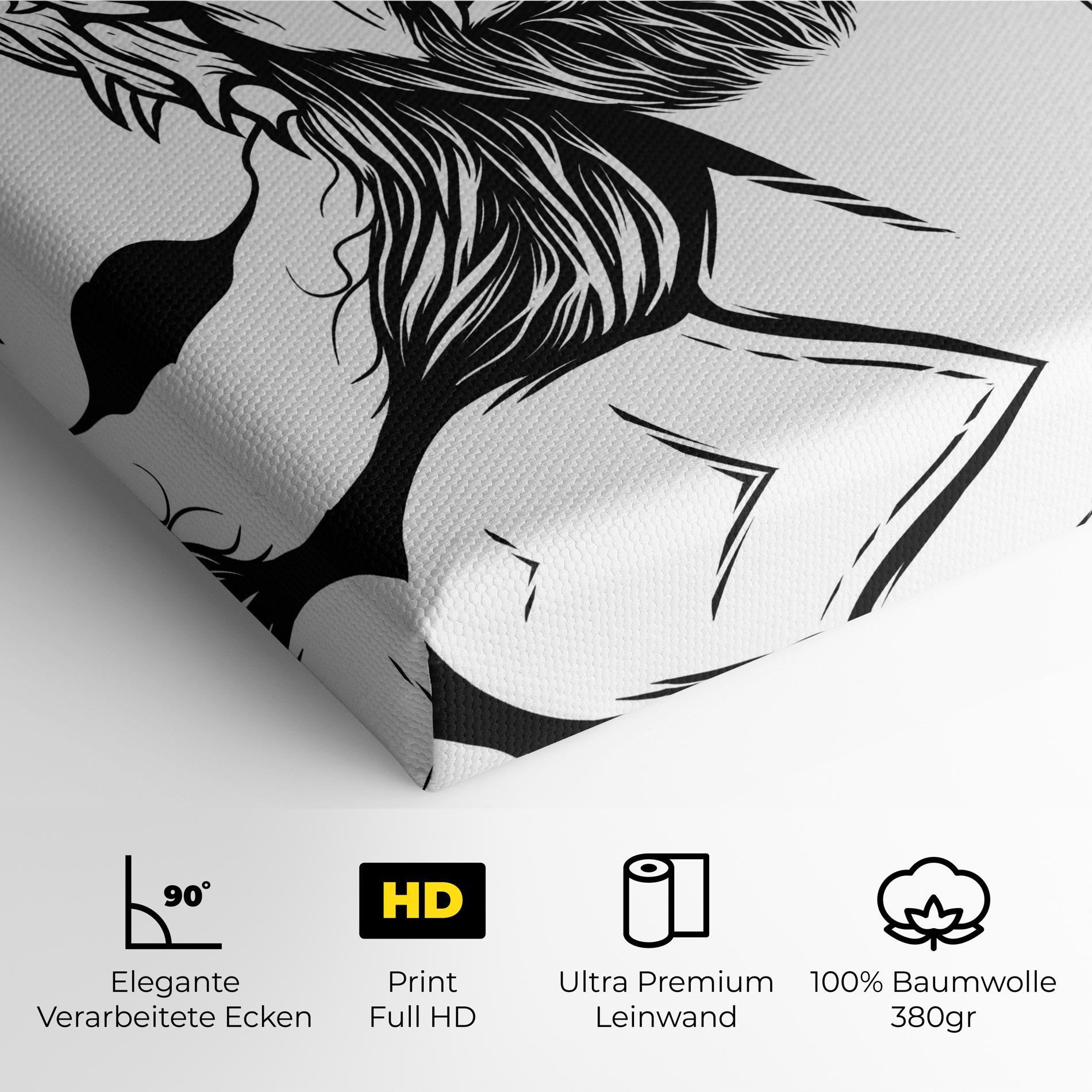 Leinwandbild Black White Jesus mockup 4