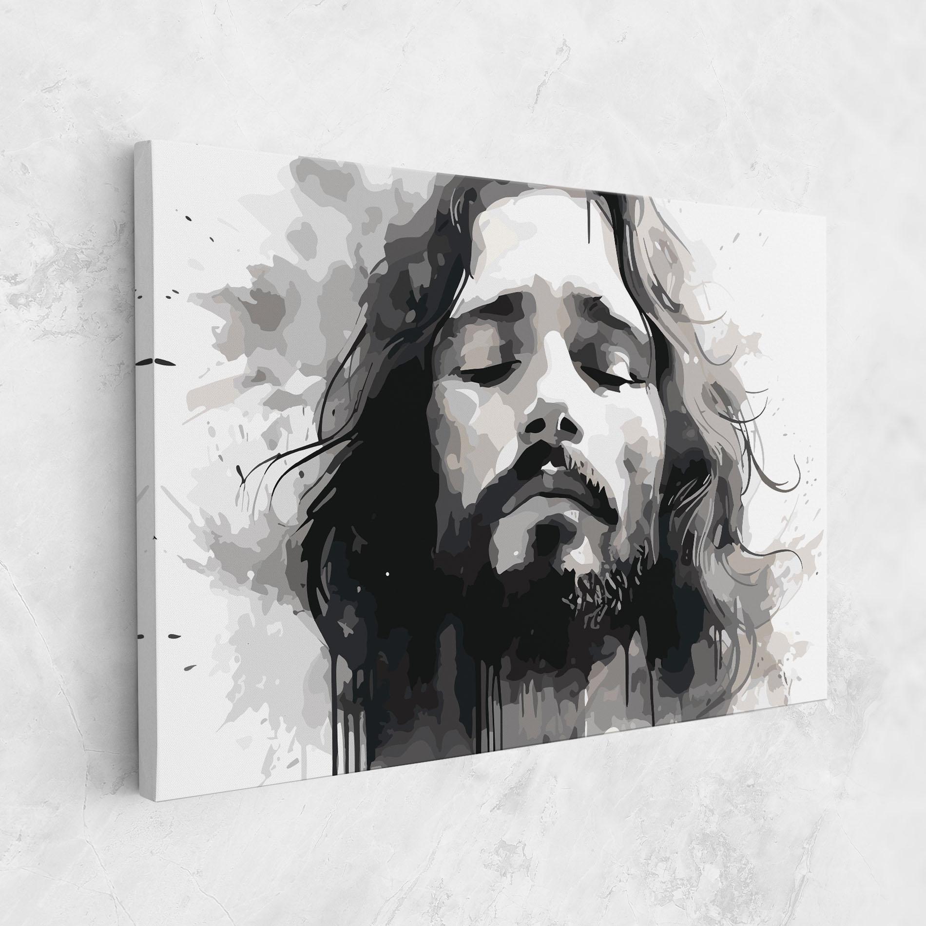 Leinwandbild Jesus Ink Art mockup 1