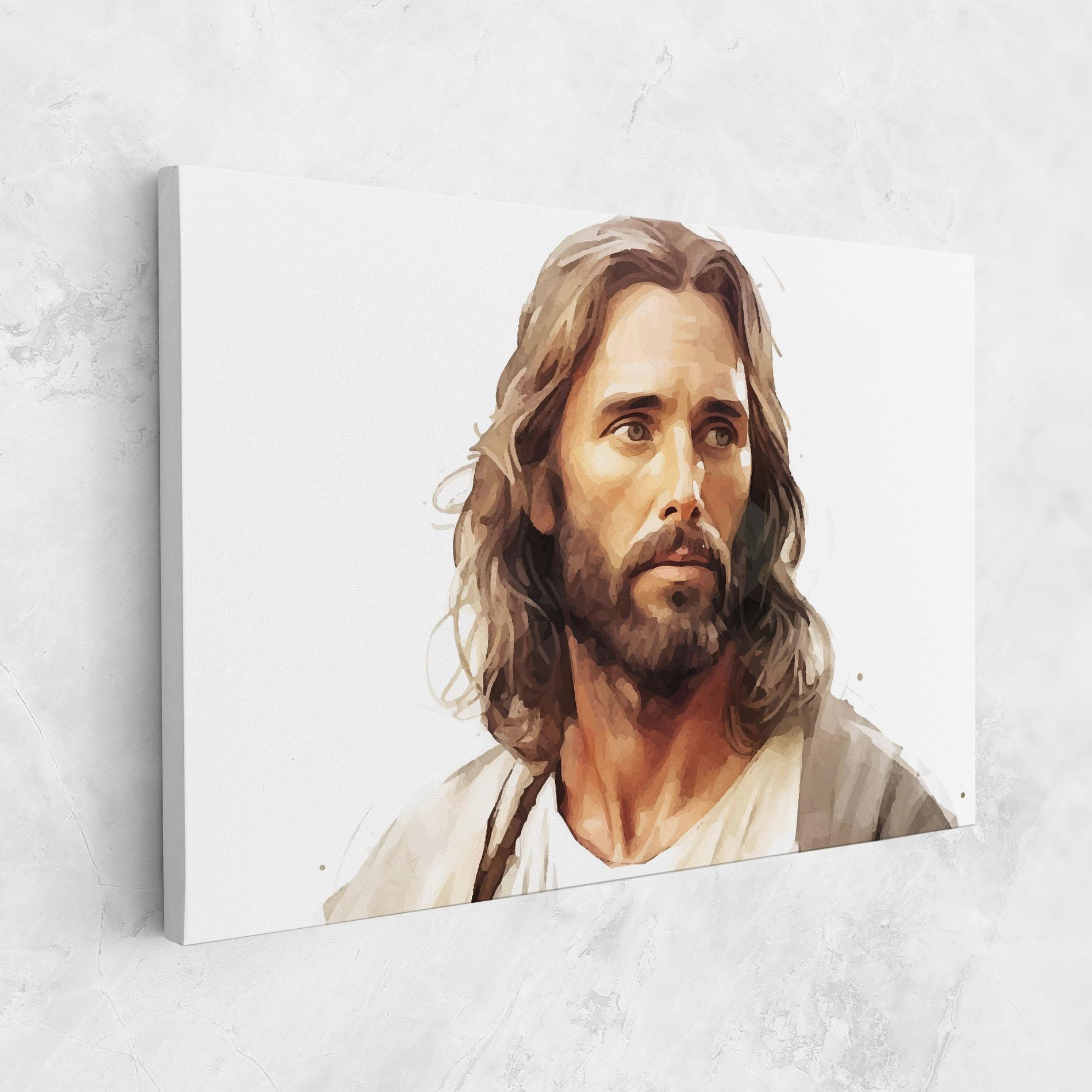 Leinwandbild Jesus Long Hair mockup 1