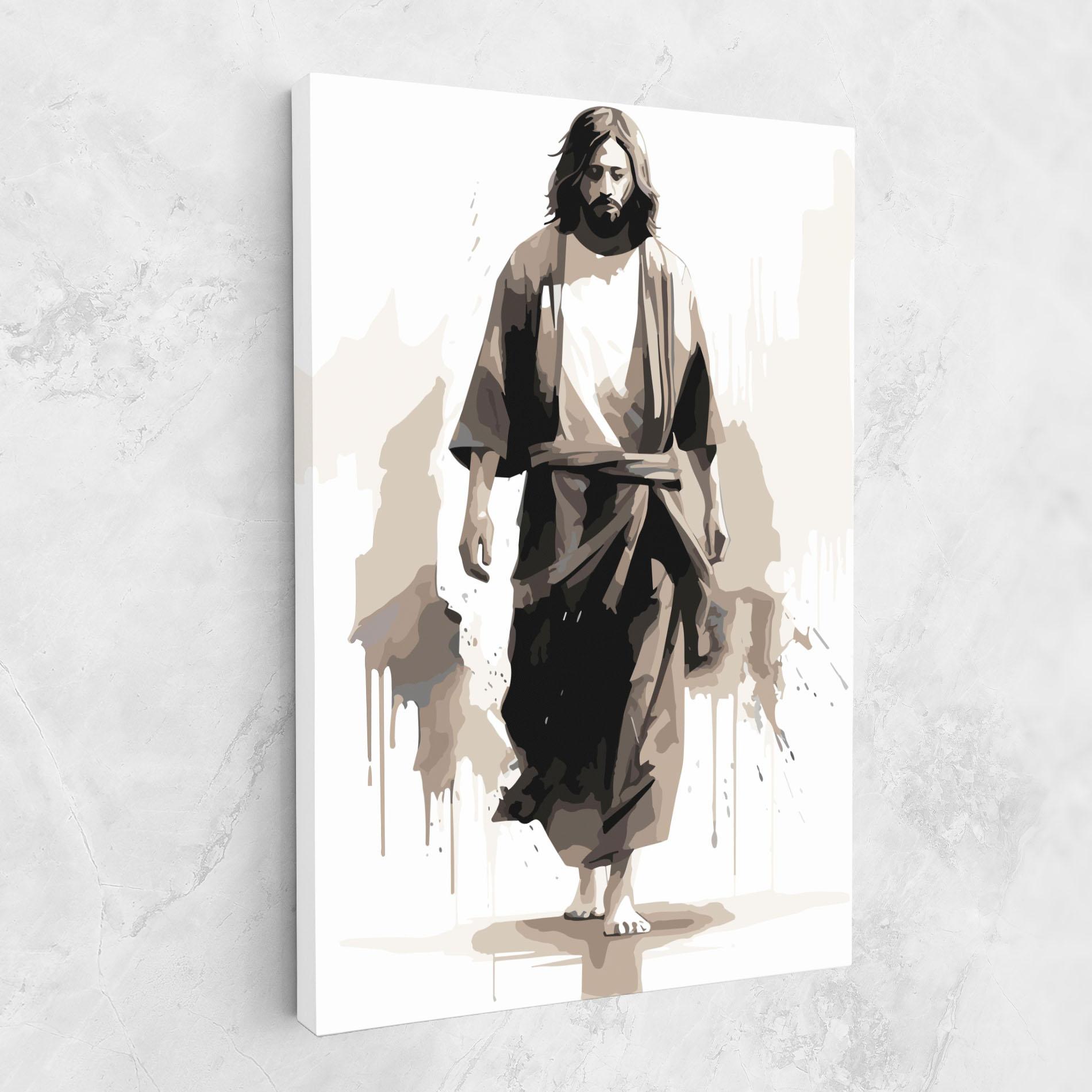 Leinwandbild Cream Art Jesus mockup 1