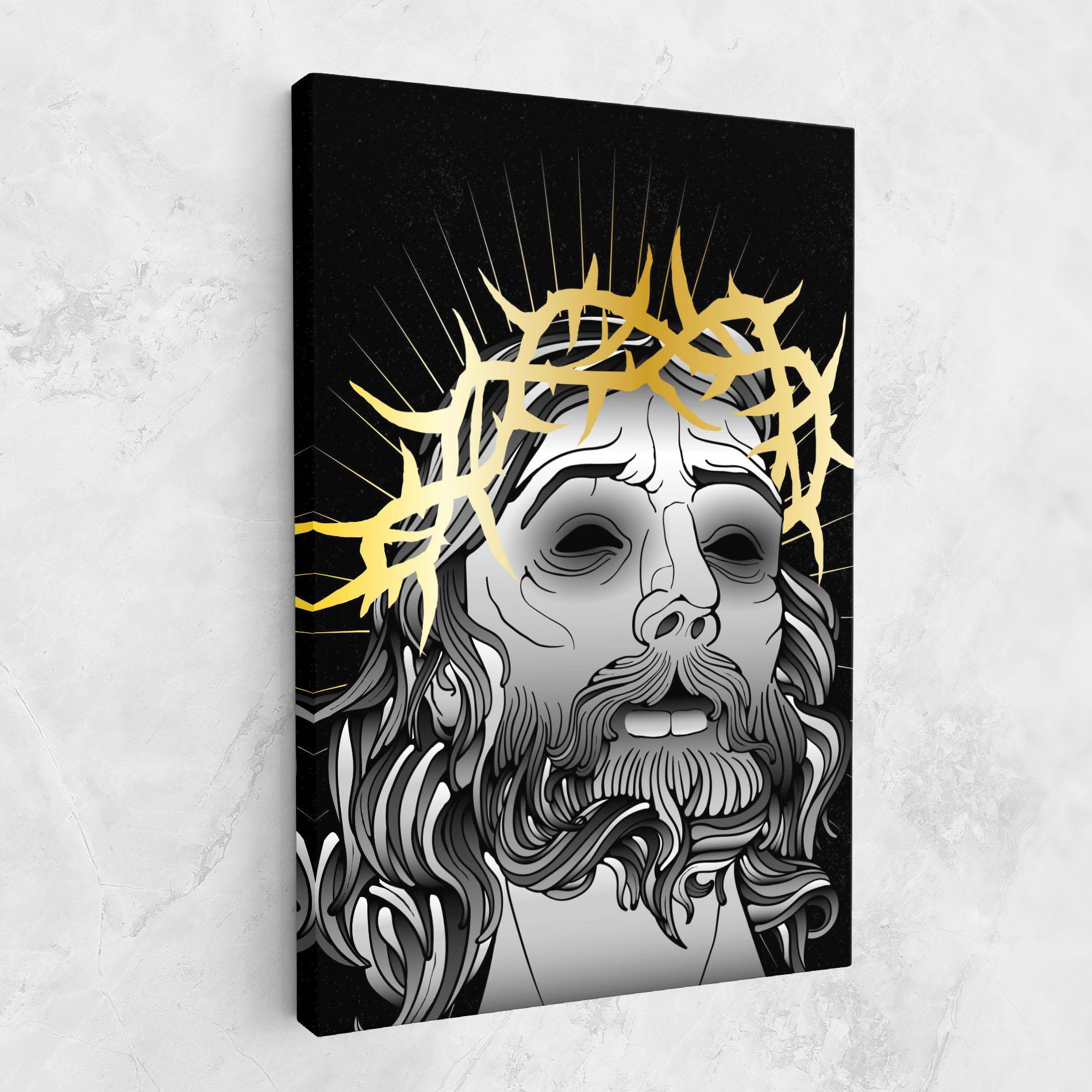 Leinwandbild Gold Christ mockup 1