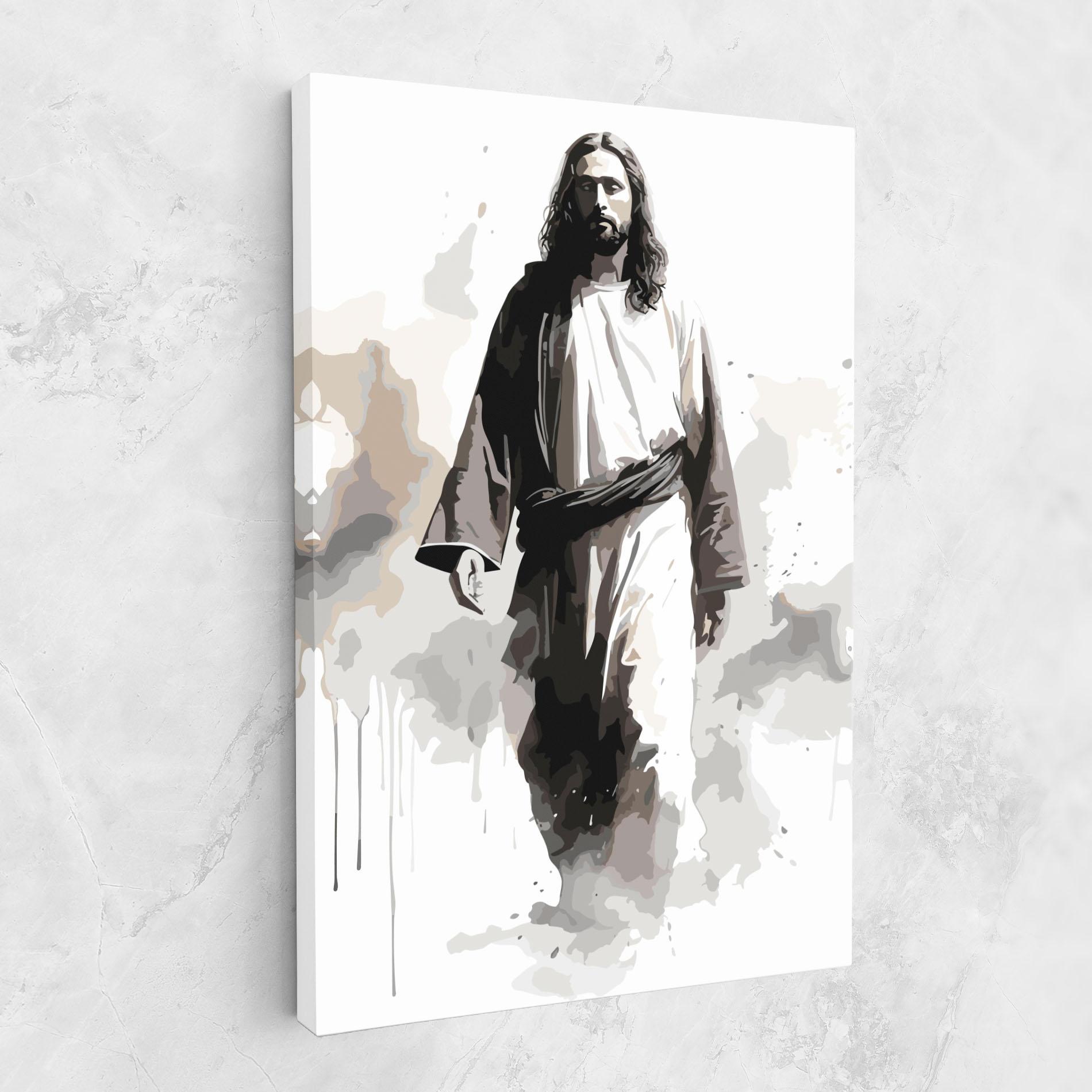 Leinwandbild Watercolor Jesus mockup 1