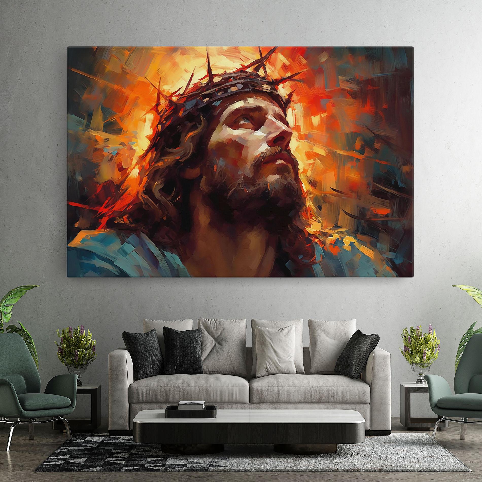 Leinwandbild Jesus Crown Light mockup 7