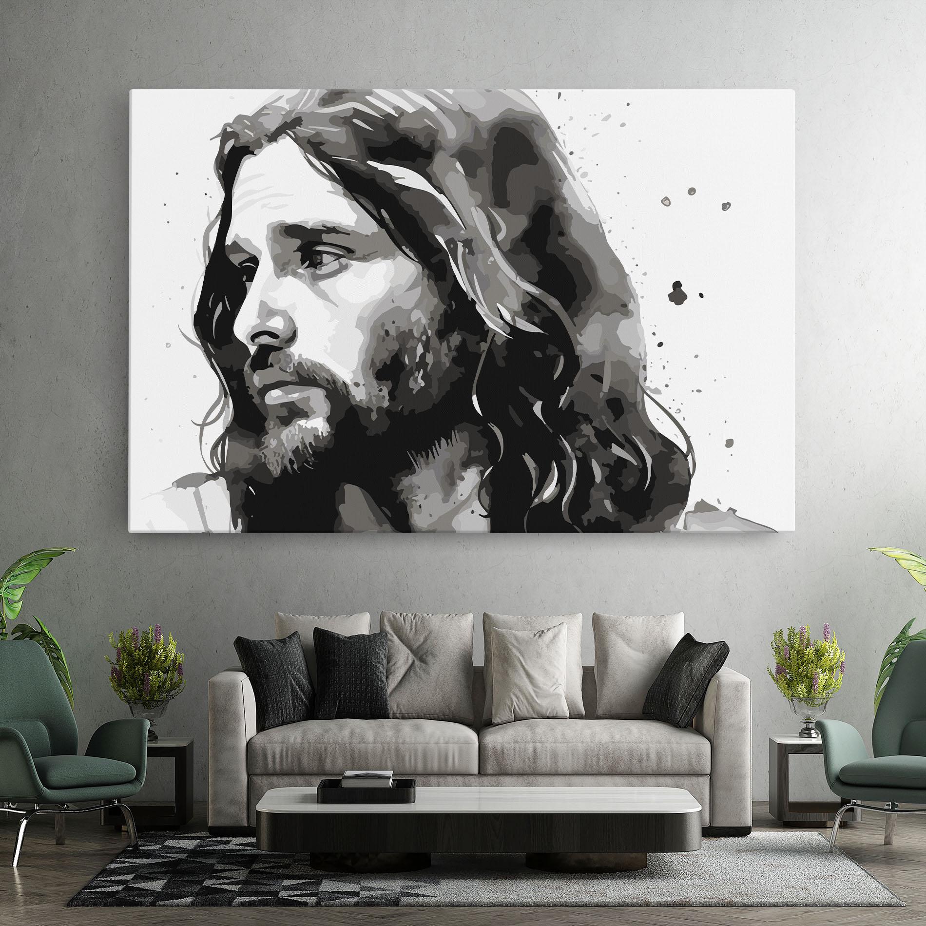 Leinwandbild Jesus Watercolor mockup 7