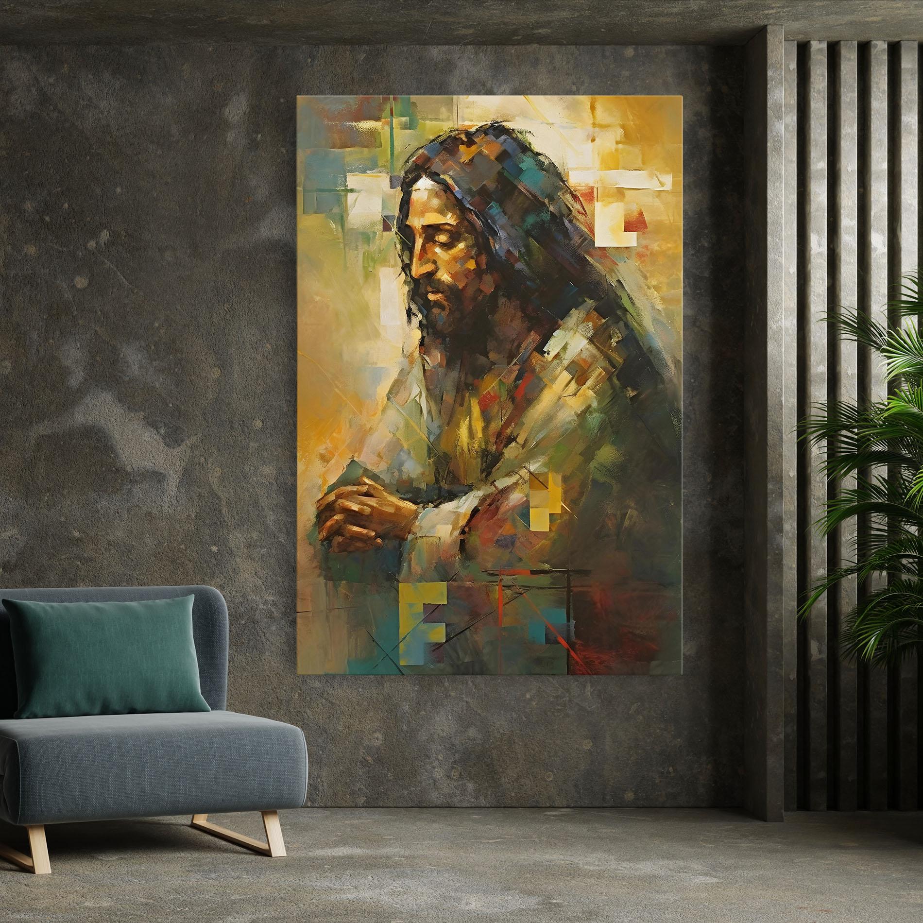 Leinwandbild Christ Painting Art mockup 7