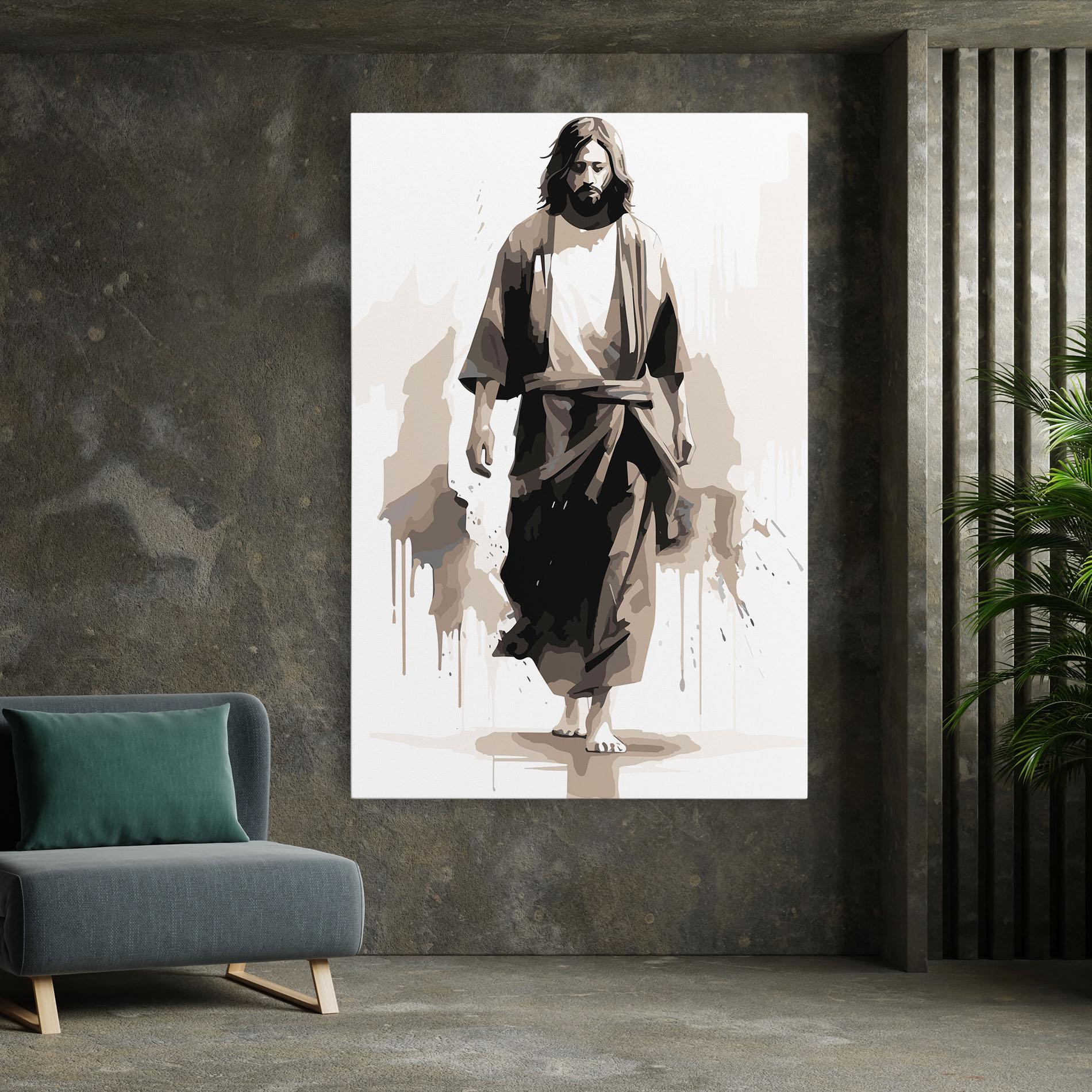 Leinwandbild Cream Art Jesus mockup 7