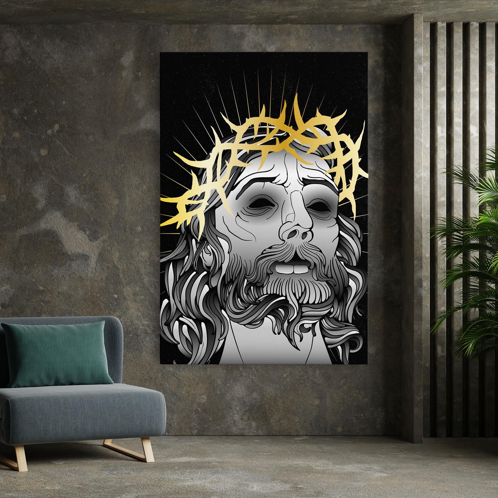 Leinwandbild Gold Christ mockup 7