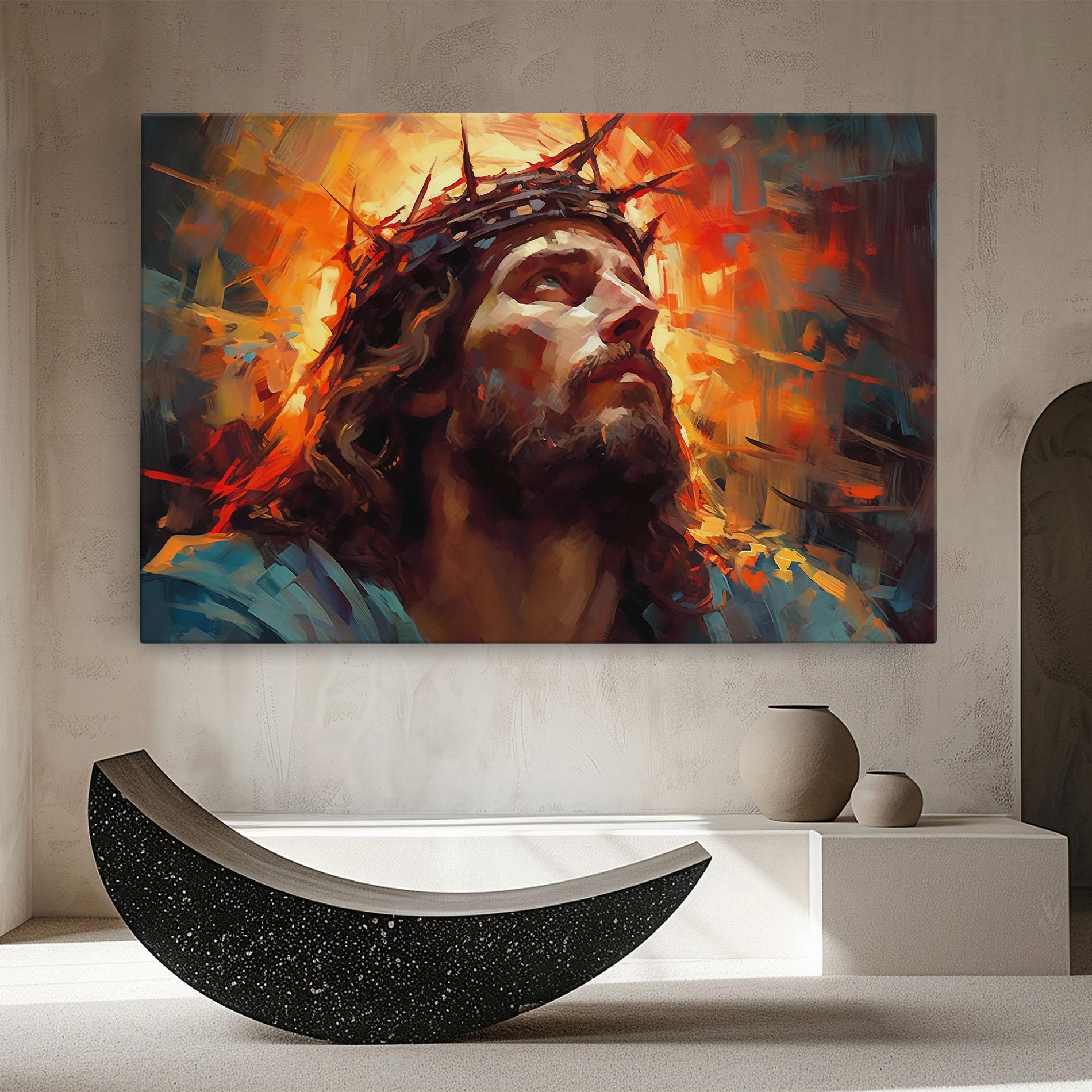 Leinwandbild Jesus Crown Light mockup 8