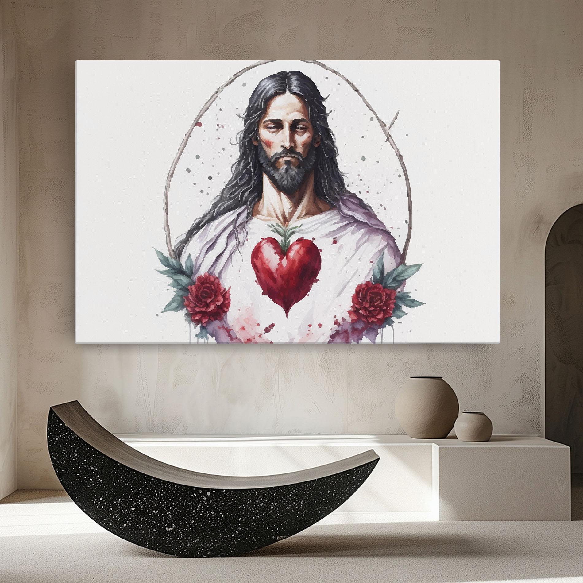 Leinwandbild Jesus Heart mockup 8