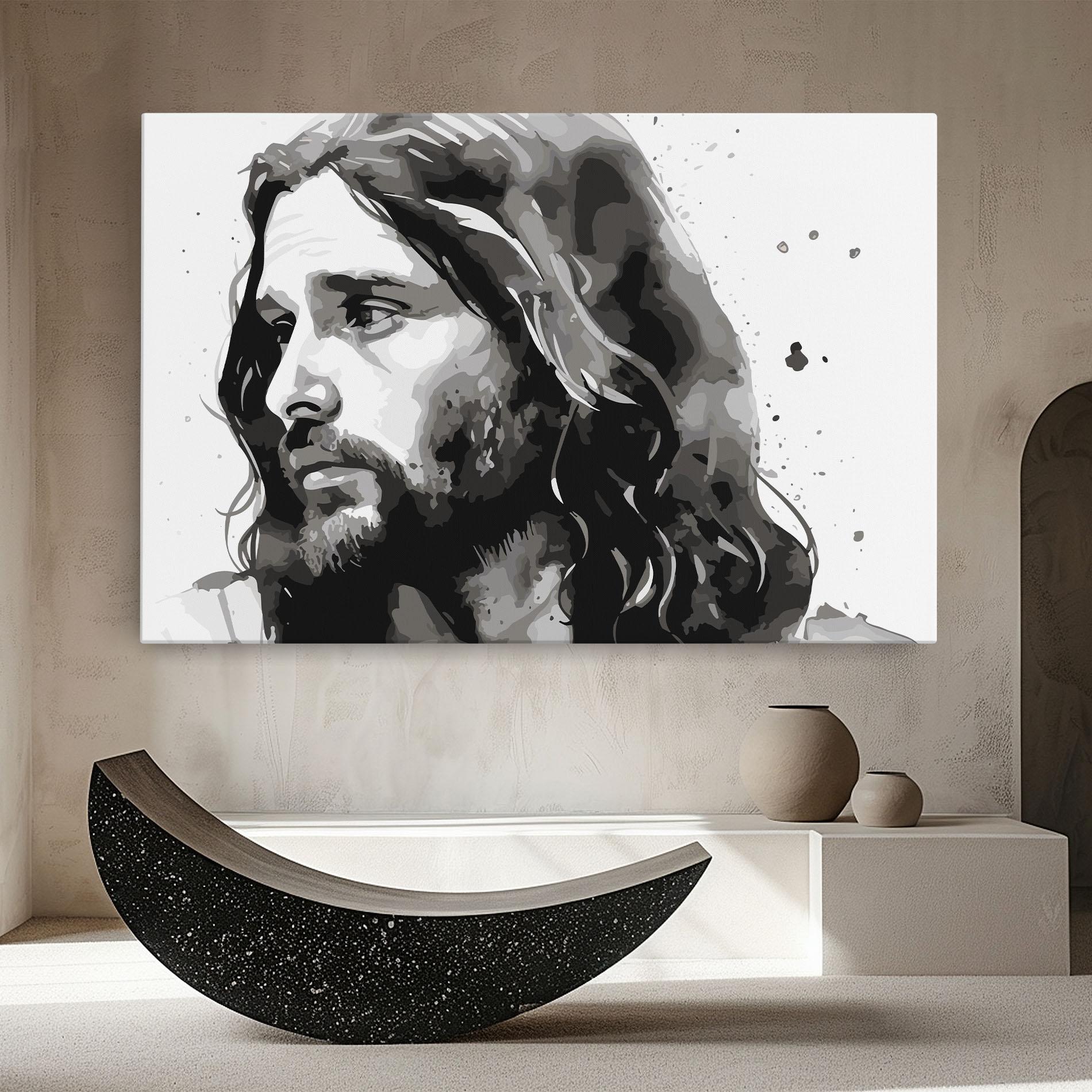 Leinwandbild Jesus Watercolor mockup 8