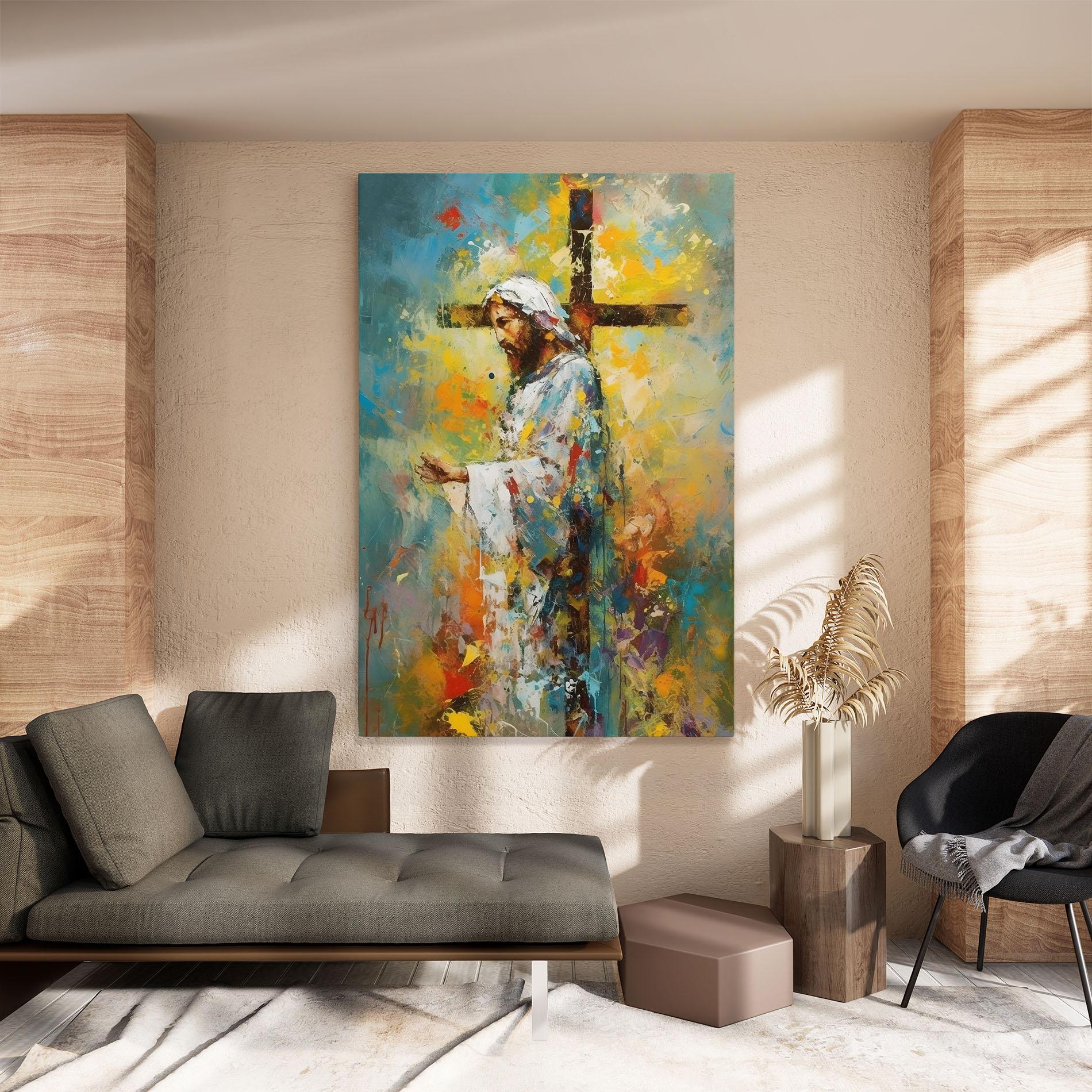 Leinwandbild Christ Art Painting mockup 8