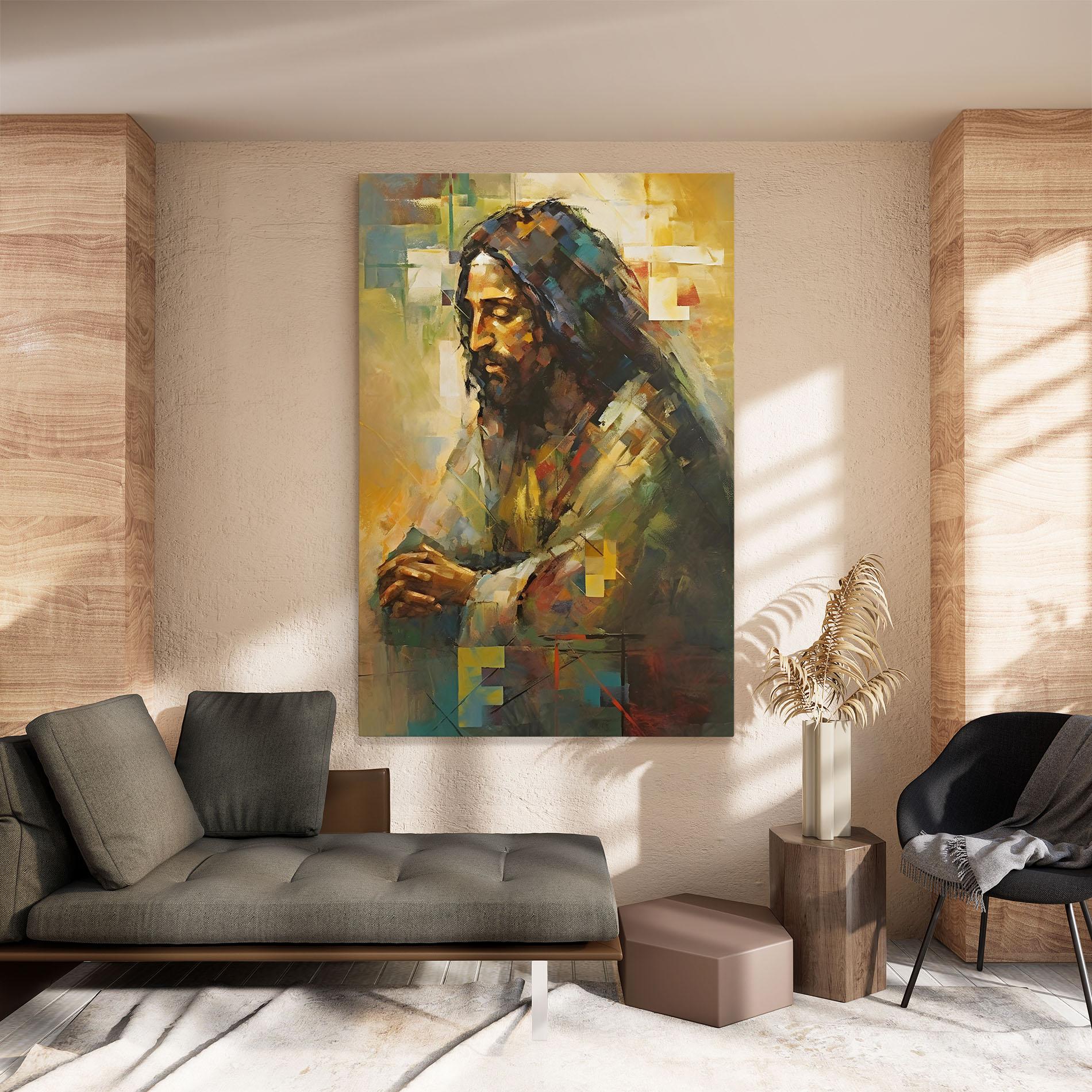 Leinwandbild Christ Painting Art mockup 8