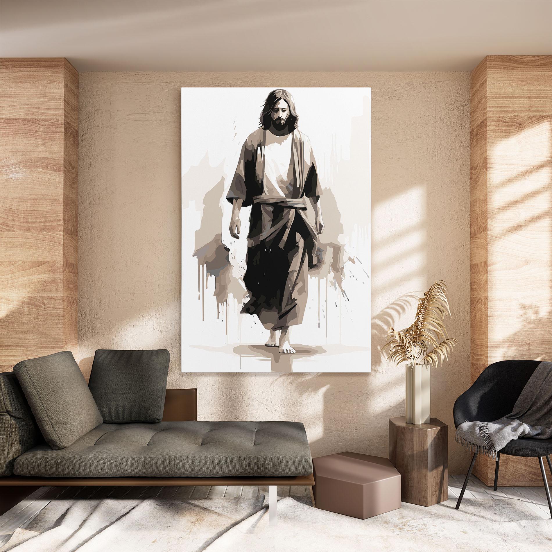Leinwandbild Cream Art Jesus mockup 8
