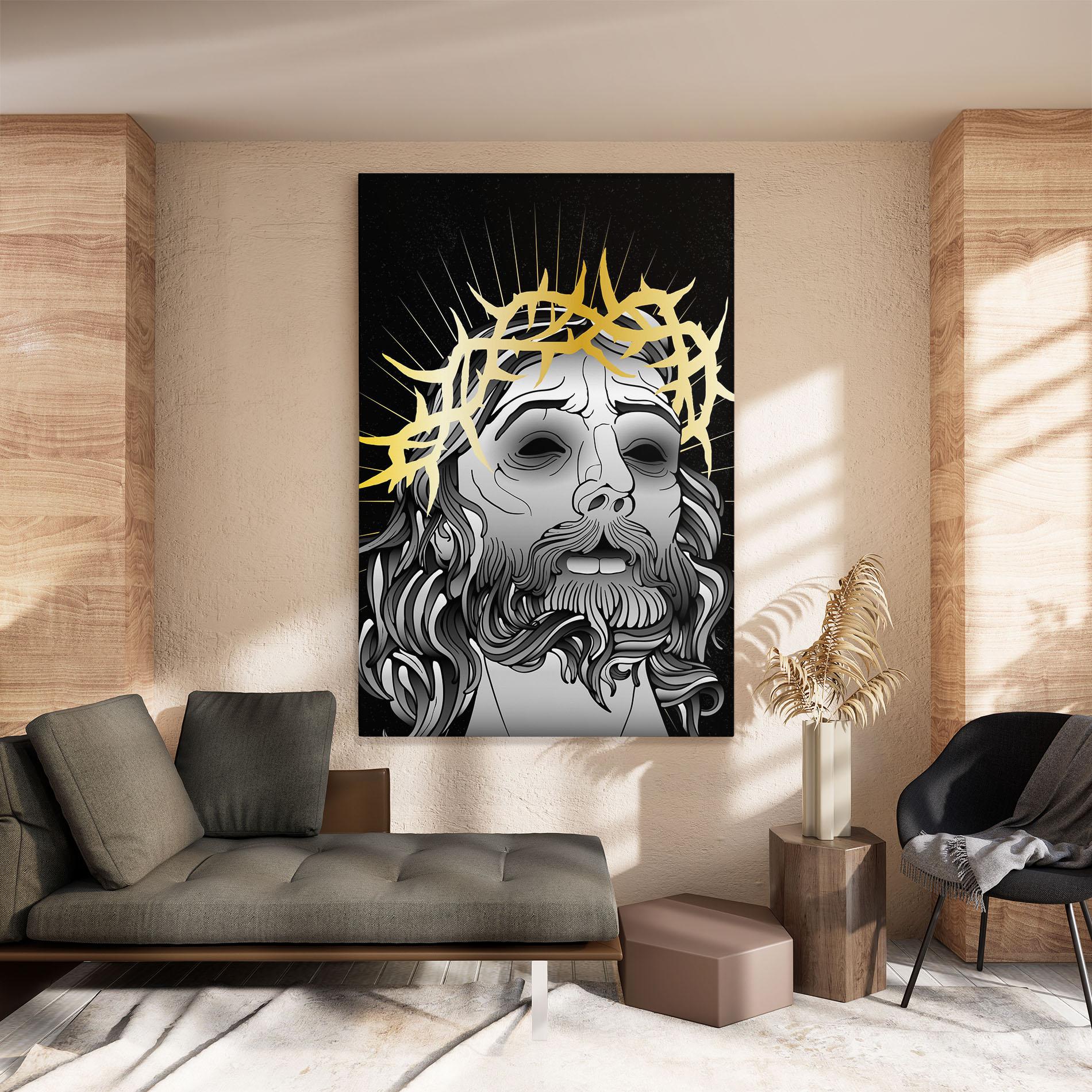 Leinwandbild Gold Christ mockup 8