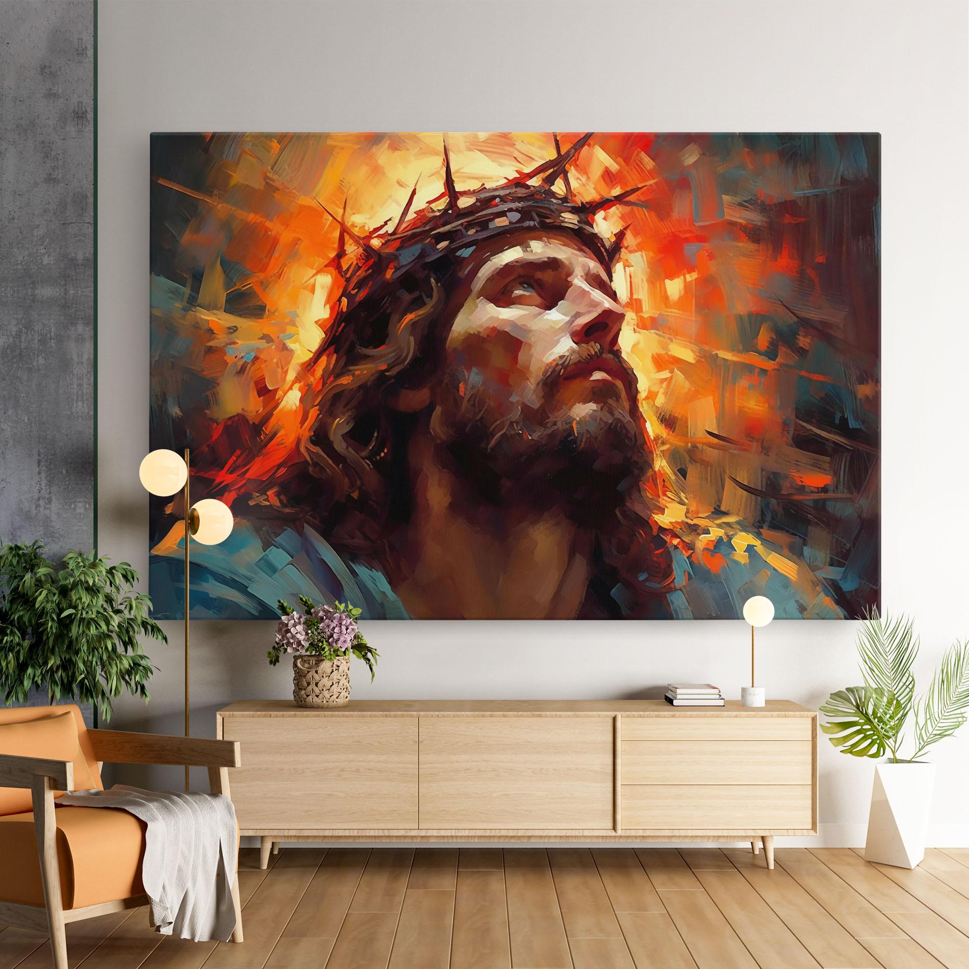 Leinwandbild Jesus Crown Light mockup 9