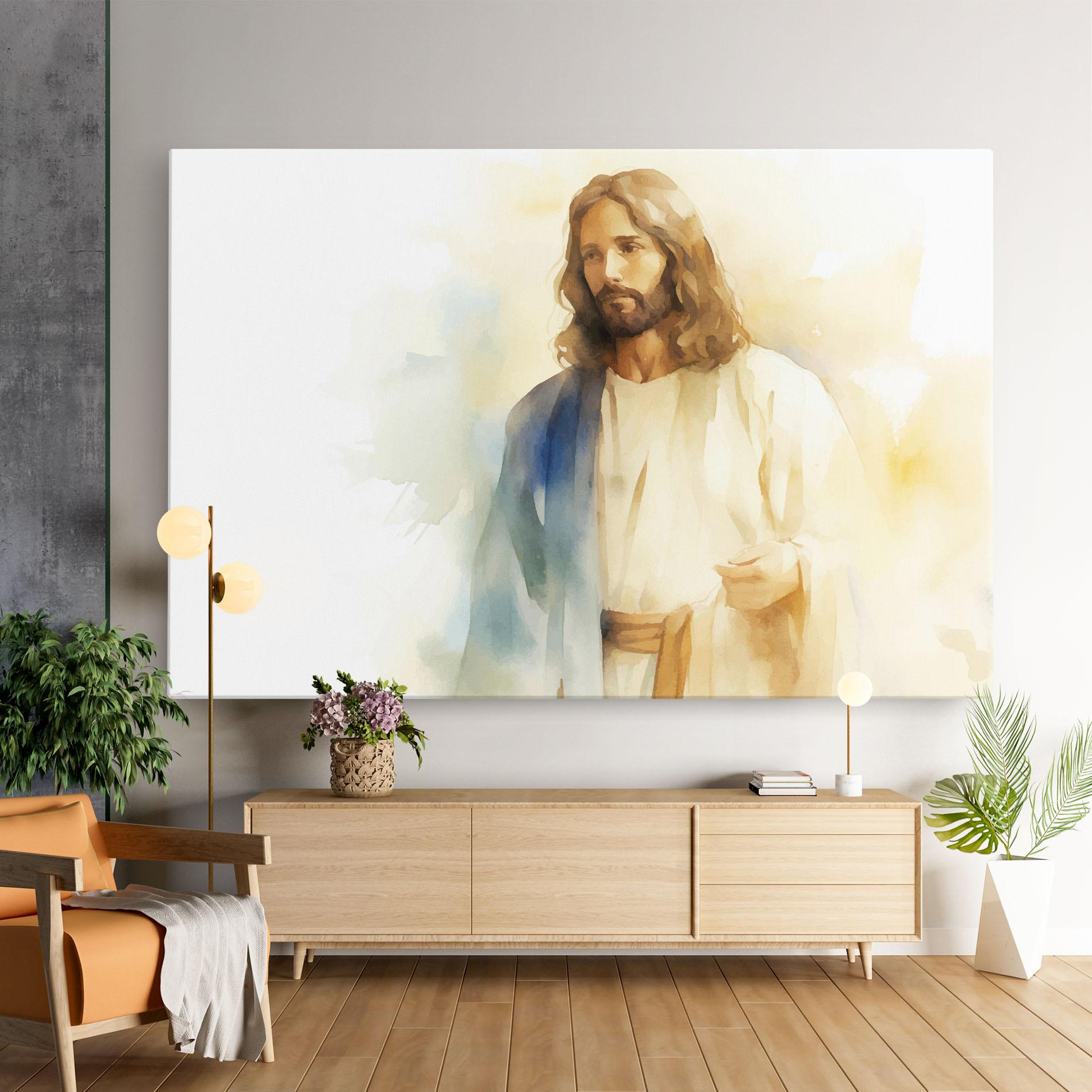 Leinwandbild Jesus Light Art mockup 9