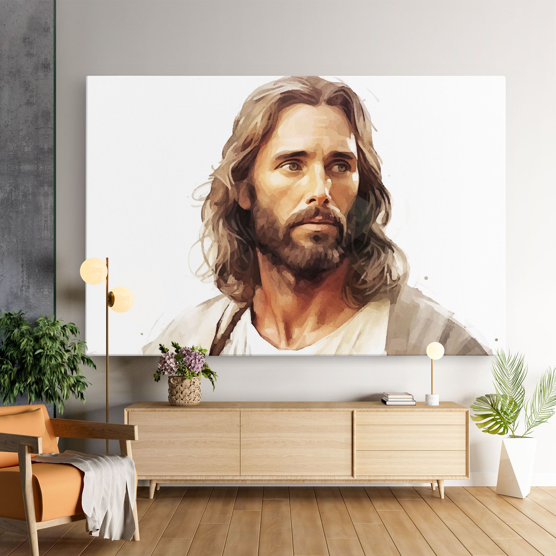 Jesus Long Hair mockup 9