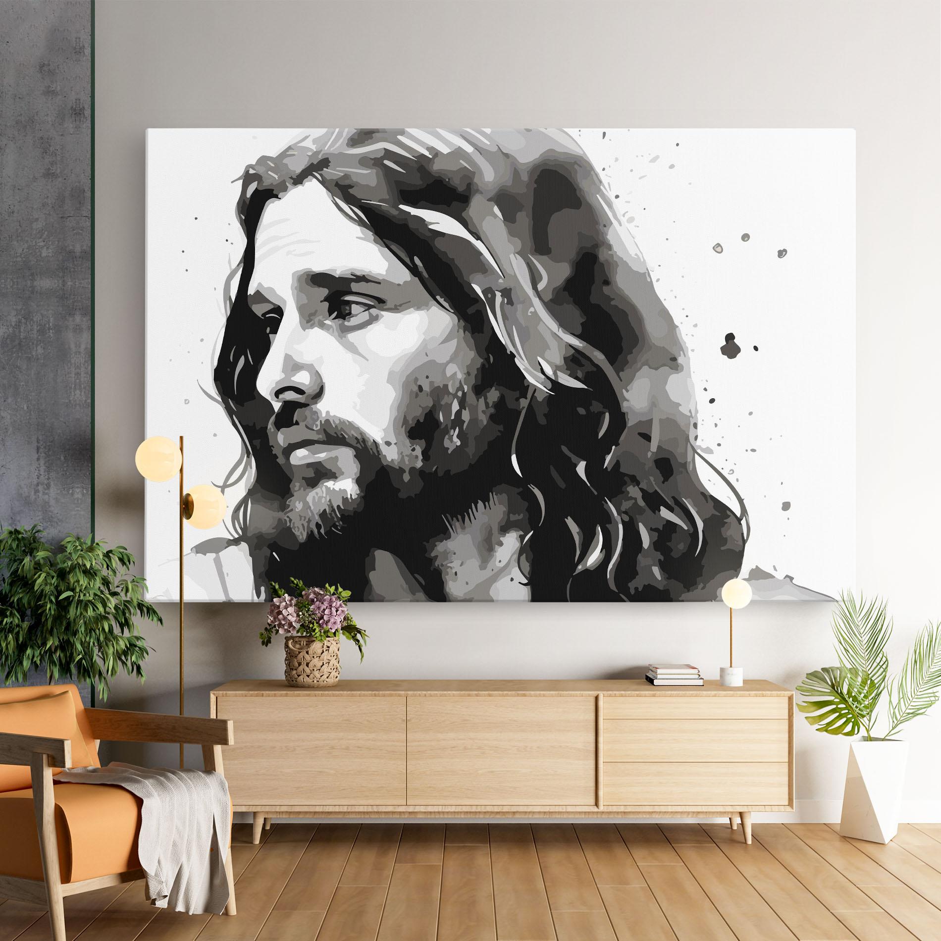 Leinwandbild Jesus Watercolor mockup 9