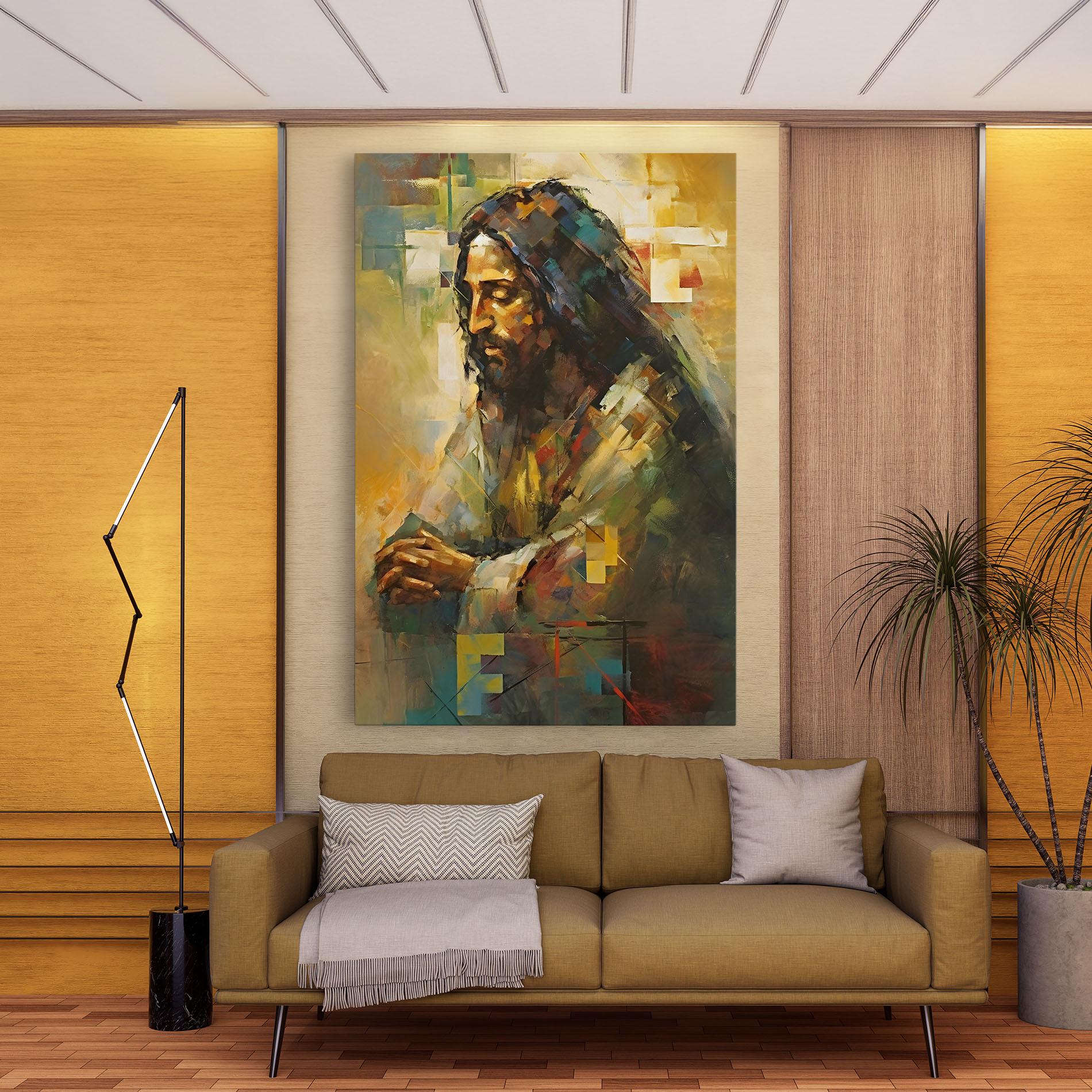 Leinwandbild Christ Painting Art mockup 9