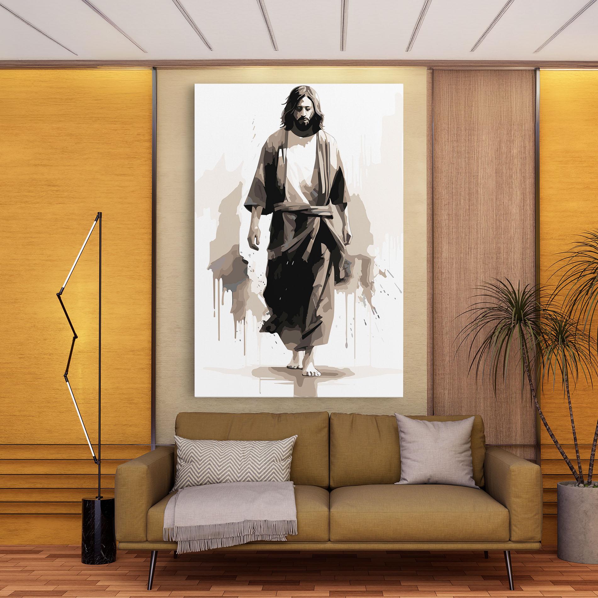 Leinwandbild Cream Art Jesus mockup 9