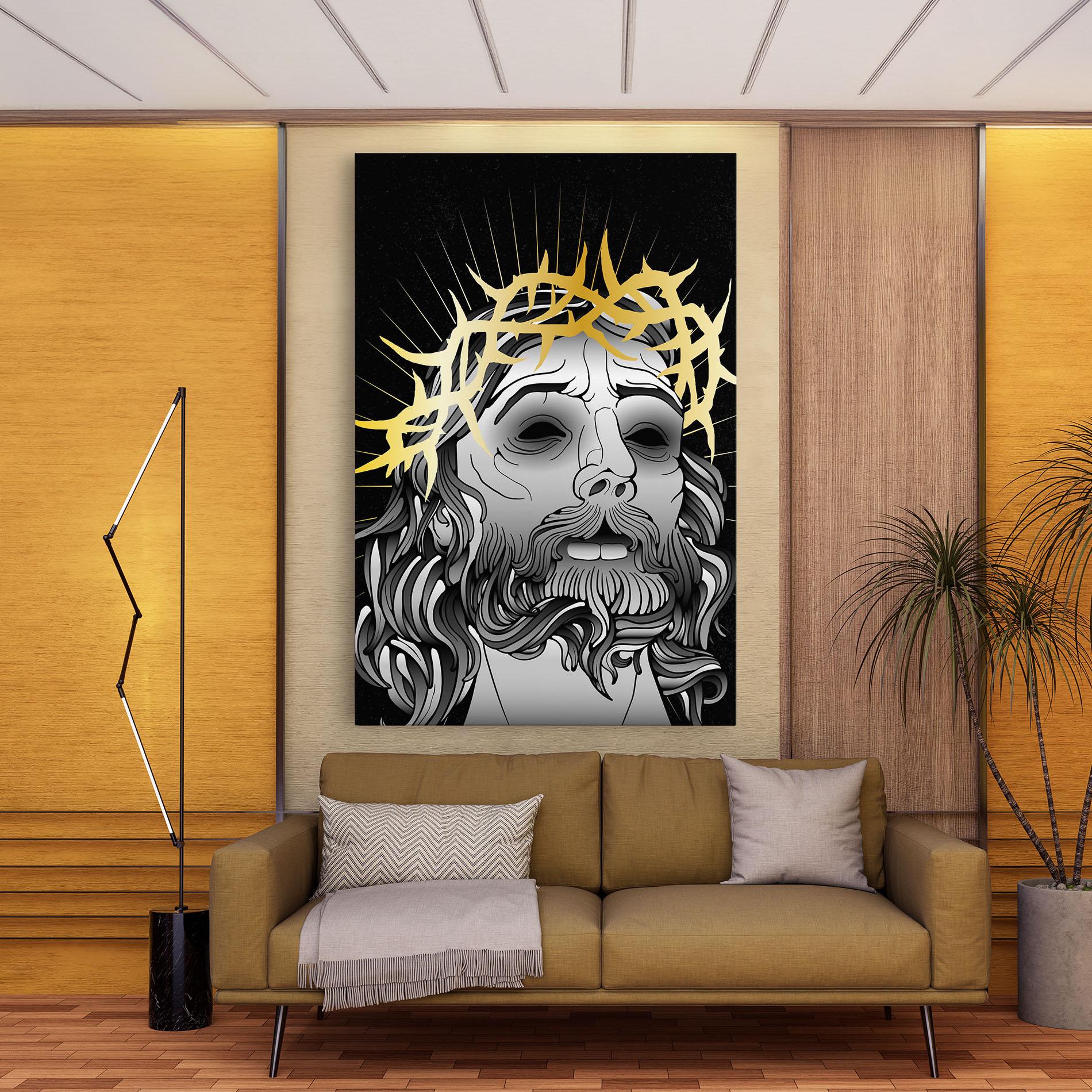 Leinwandbild Gold Christ mockup 9