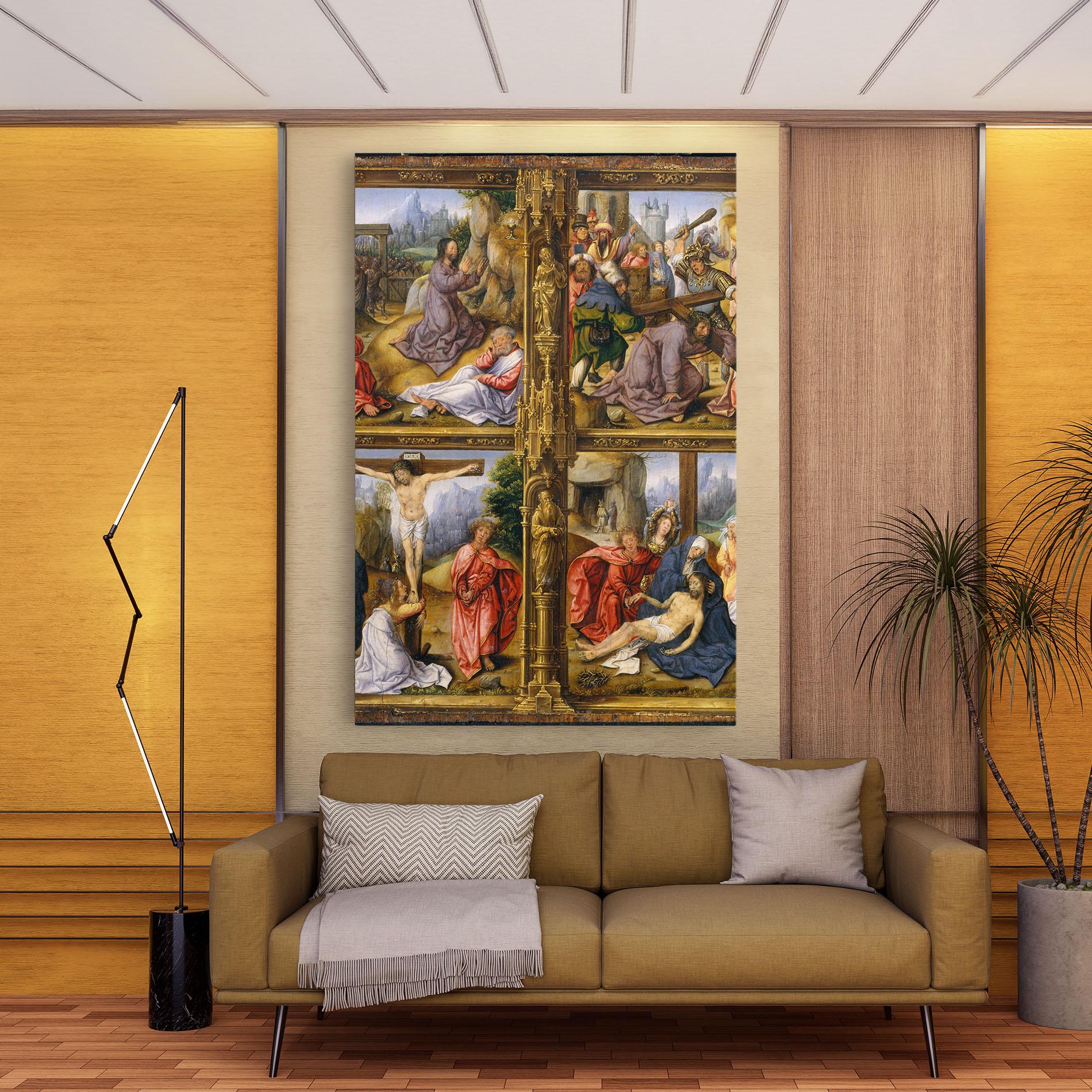 Leinwandbild Gold Window View mockup 9
