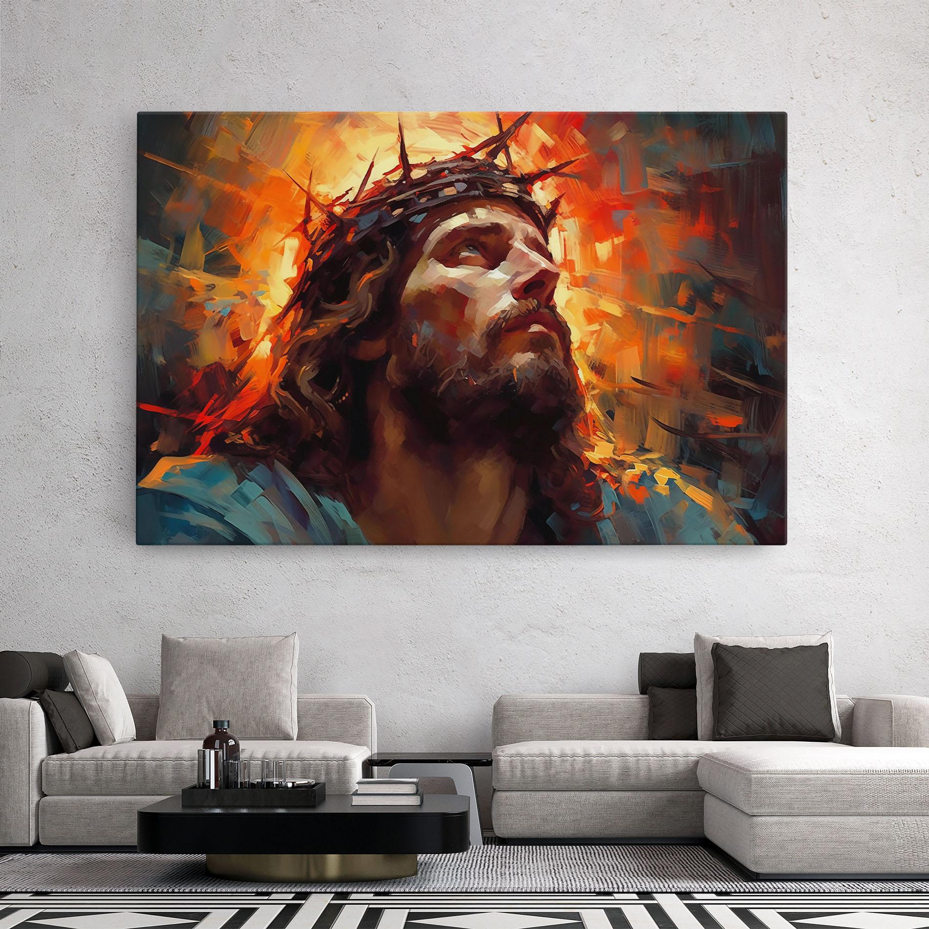 Leinwandbild Jesus Crown Light mockup 2