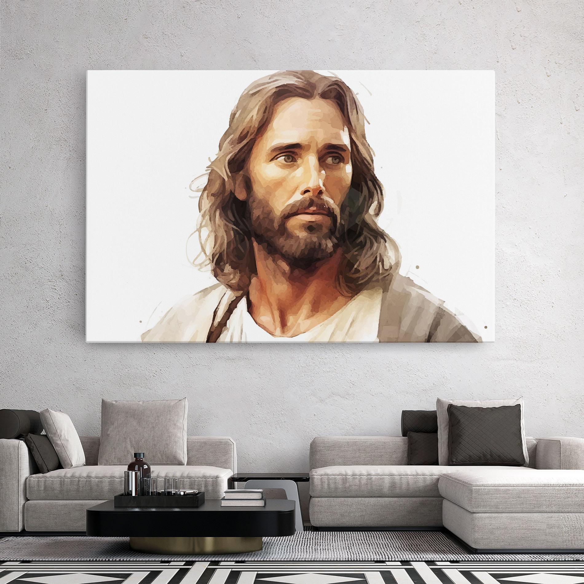 Leinwandbild Jesus Long Hair mockup 2