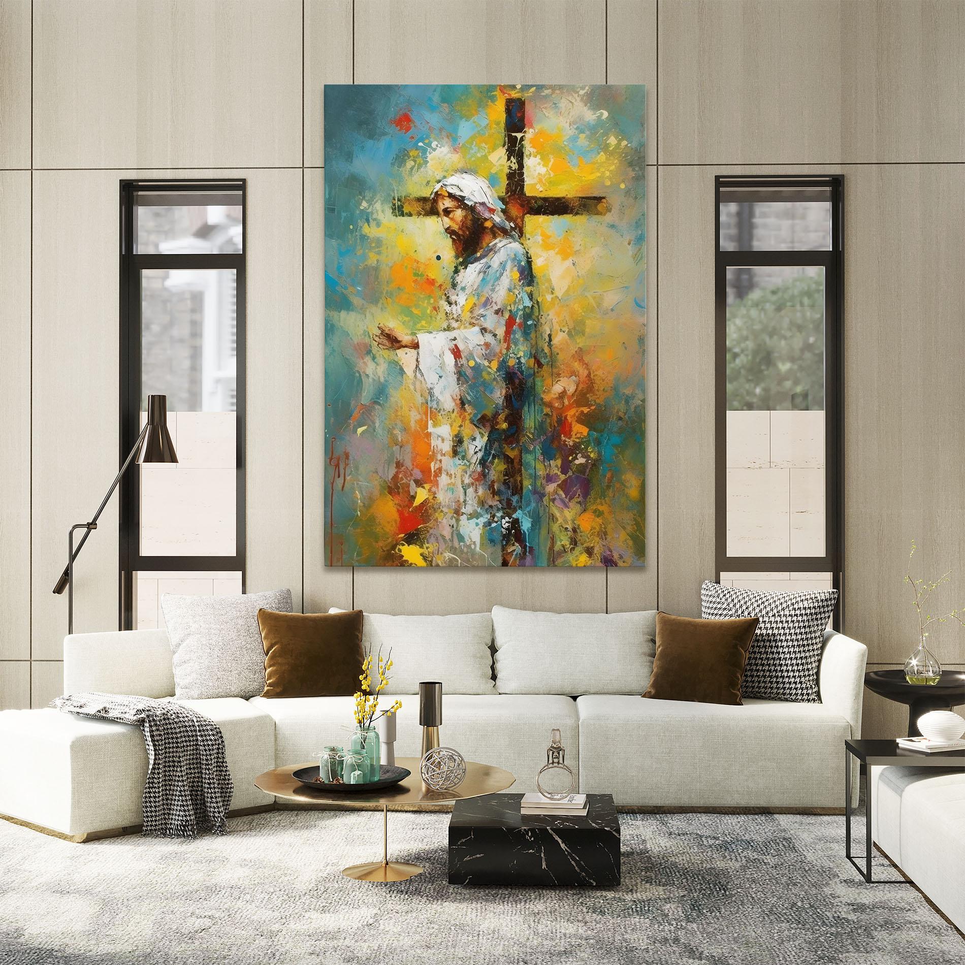 Leinwandbild Christ Art Painting mockup 2