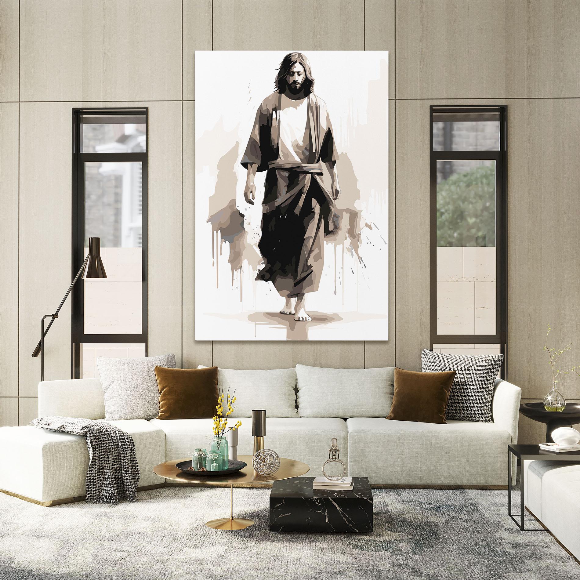 Leinwandbild Cream Art Jesus mockup 2