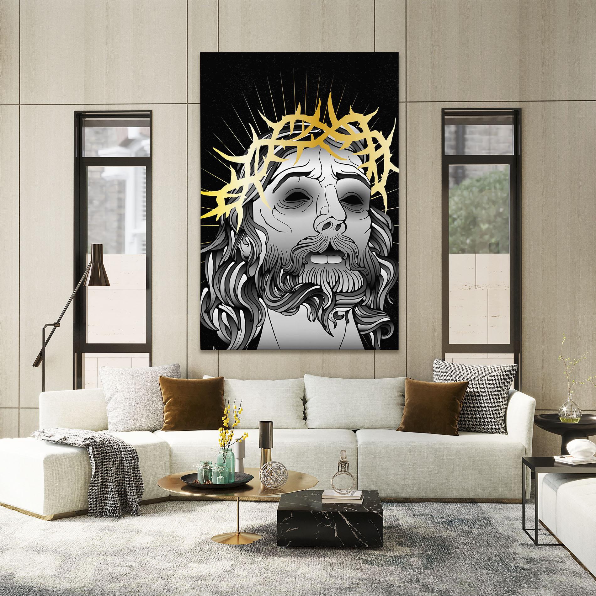 Leinwandbild Gold Christ mockup 2