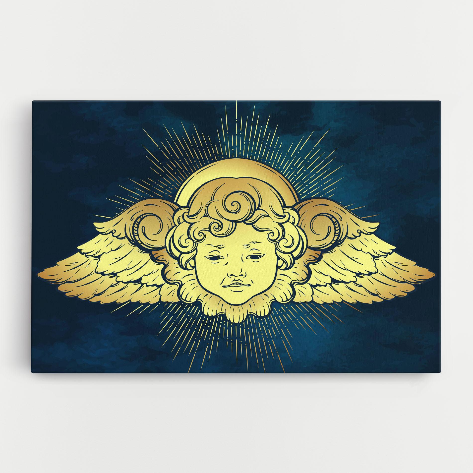 Leinwandbild Angel Gold Head mockup 0
