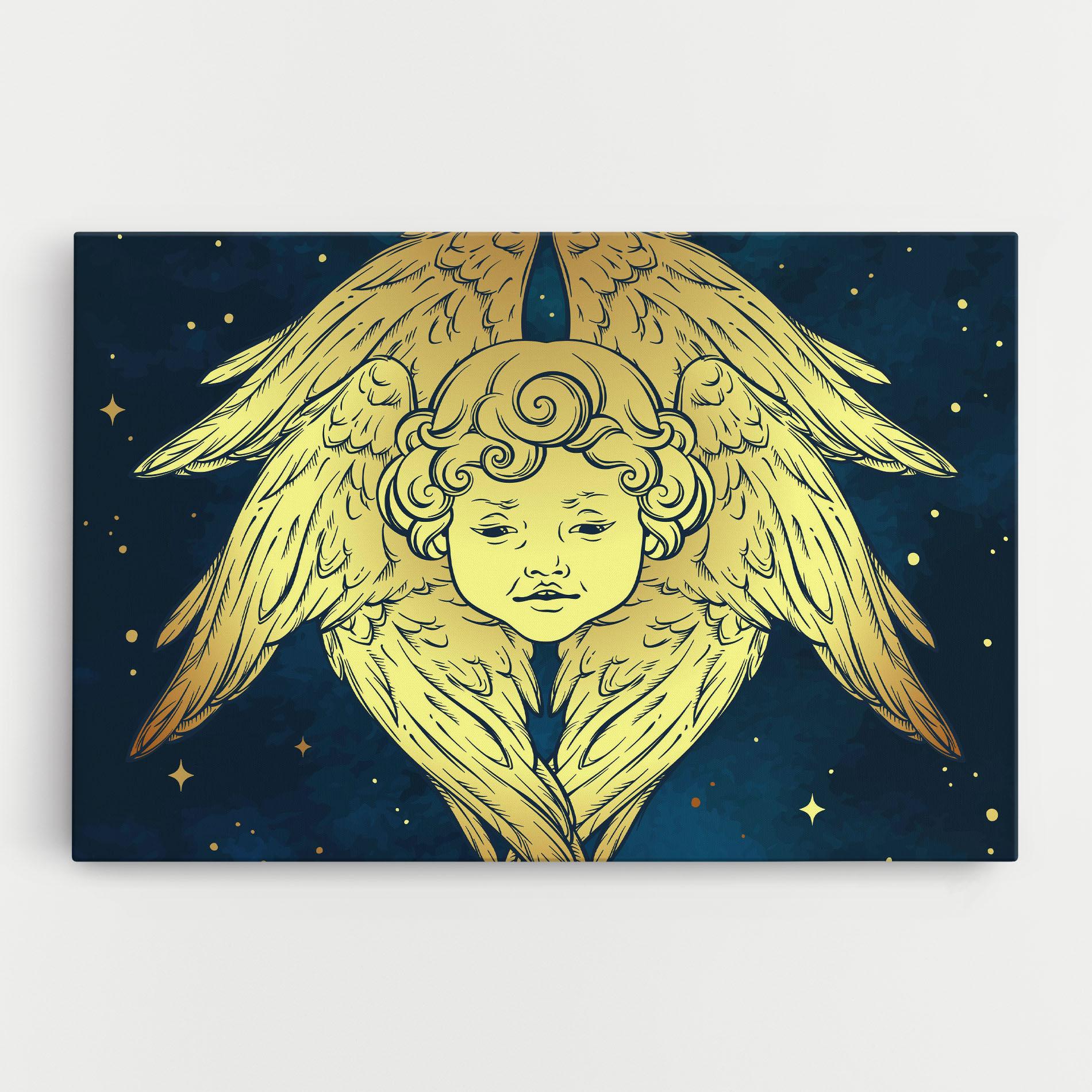 Leinwandbild Gold Wings Angel mockup 0