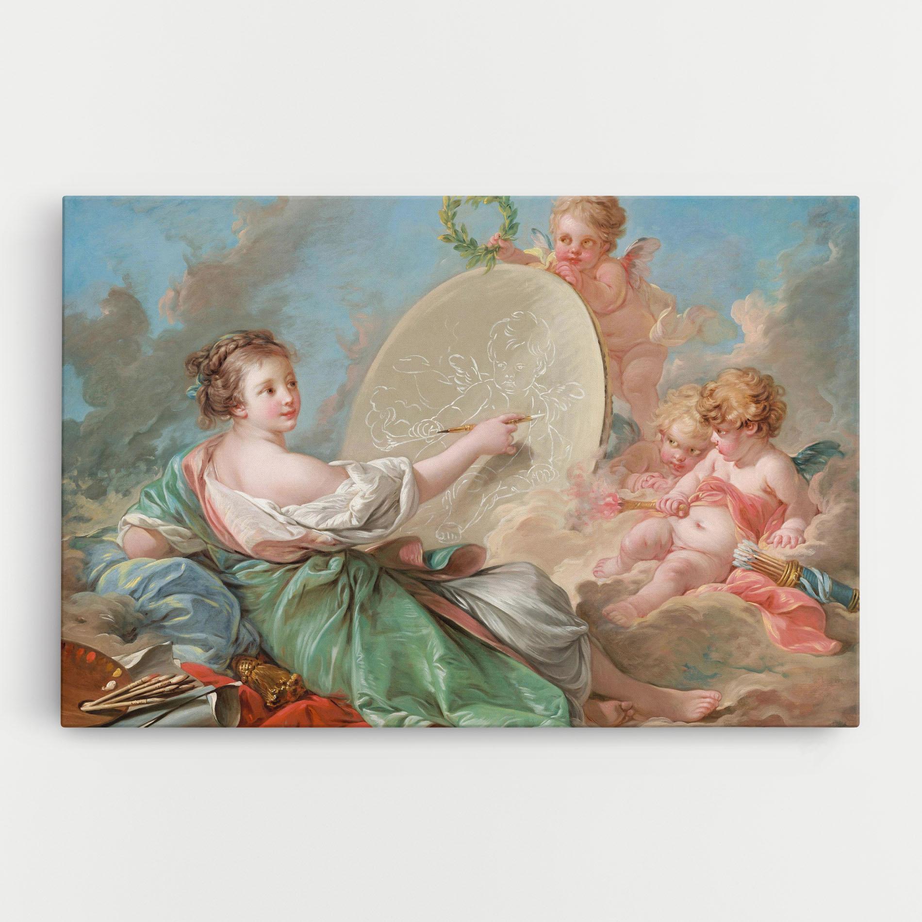 Leinwandbild Painting Cute Angels mockup 0