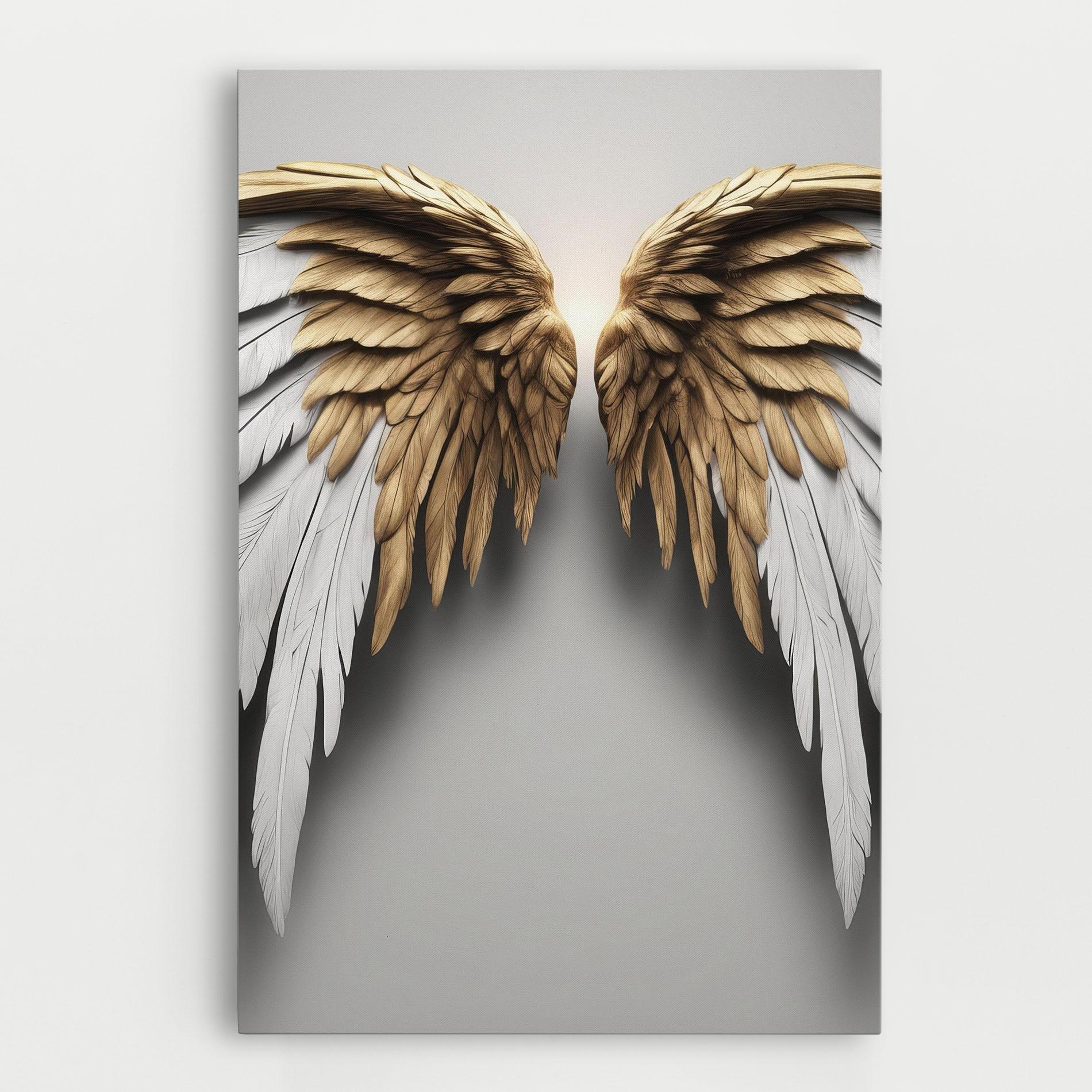 Leinwandbild Realistic Angel Wings mockup 0