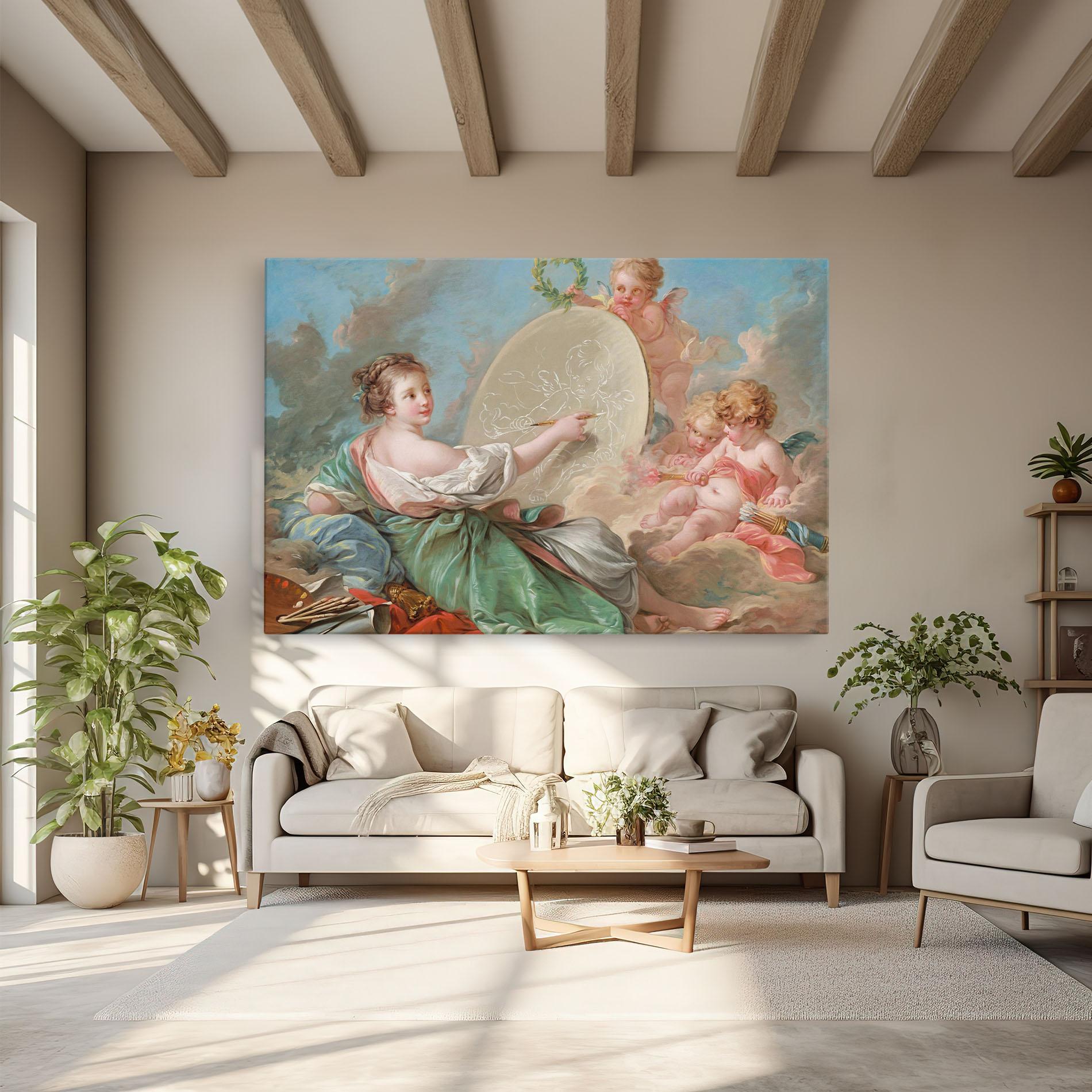 Leinwandbild Painting Cute Angels mockup 6