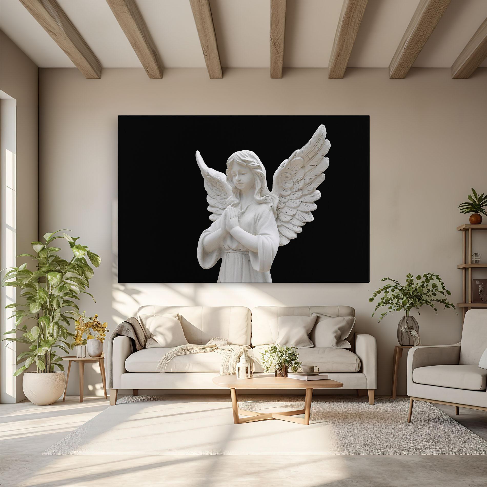 Leinwandbild Pretty Angel Statues mockup 6