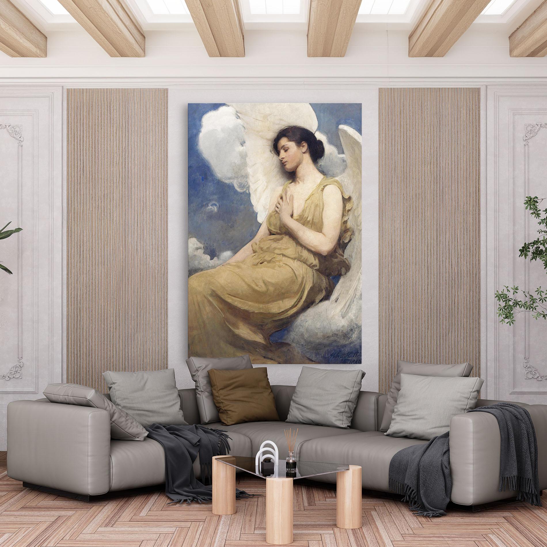 Leinwandbild Angel Woman Painting mockup 6