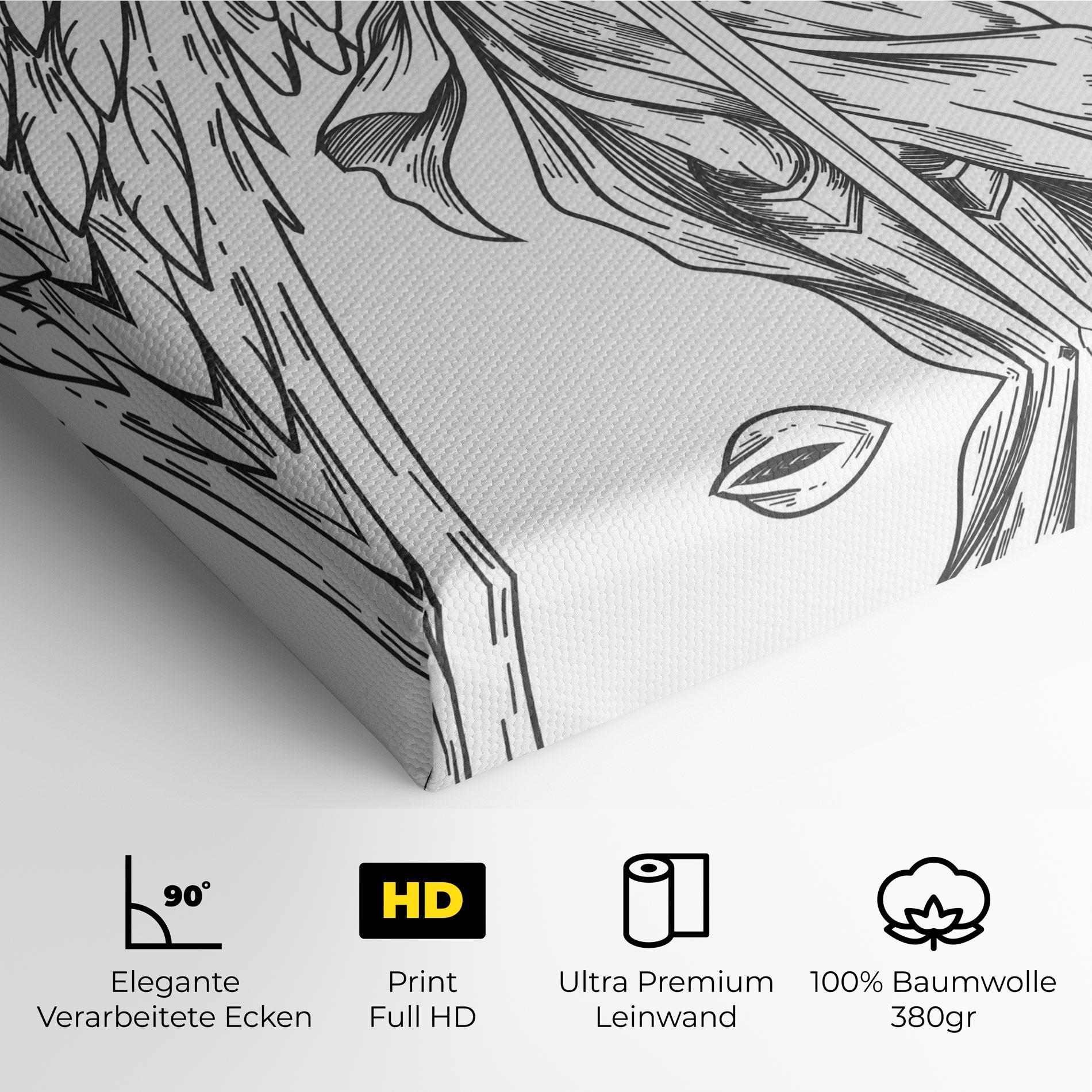 Leinwandbild Grey Line Angel mockup 4