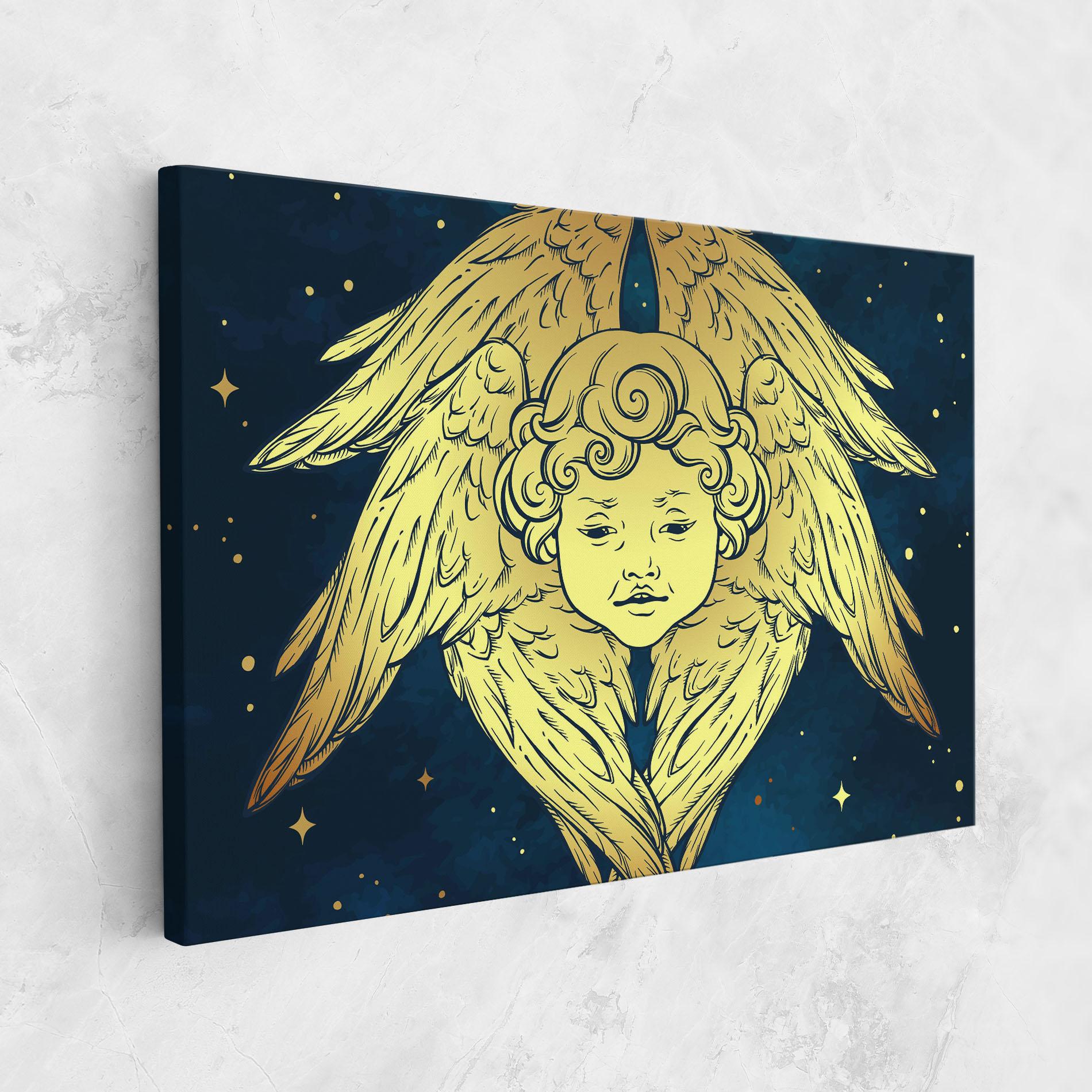 Leinwandbild Gold Wings Angel mockup 1