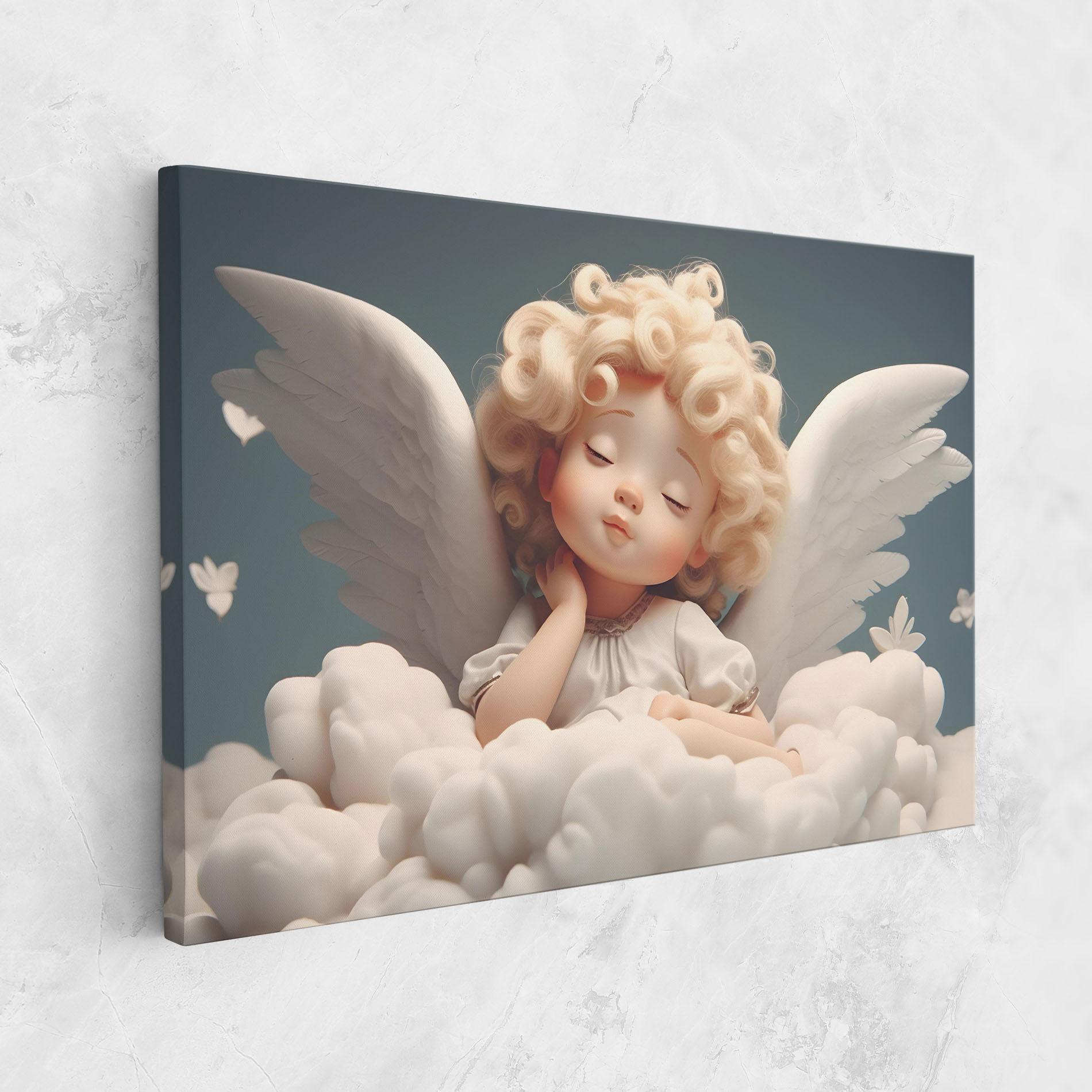 Leinwandbild Statue Baby Angel mockup 1