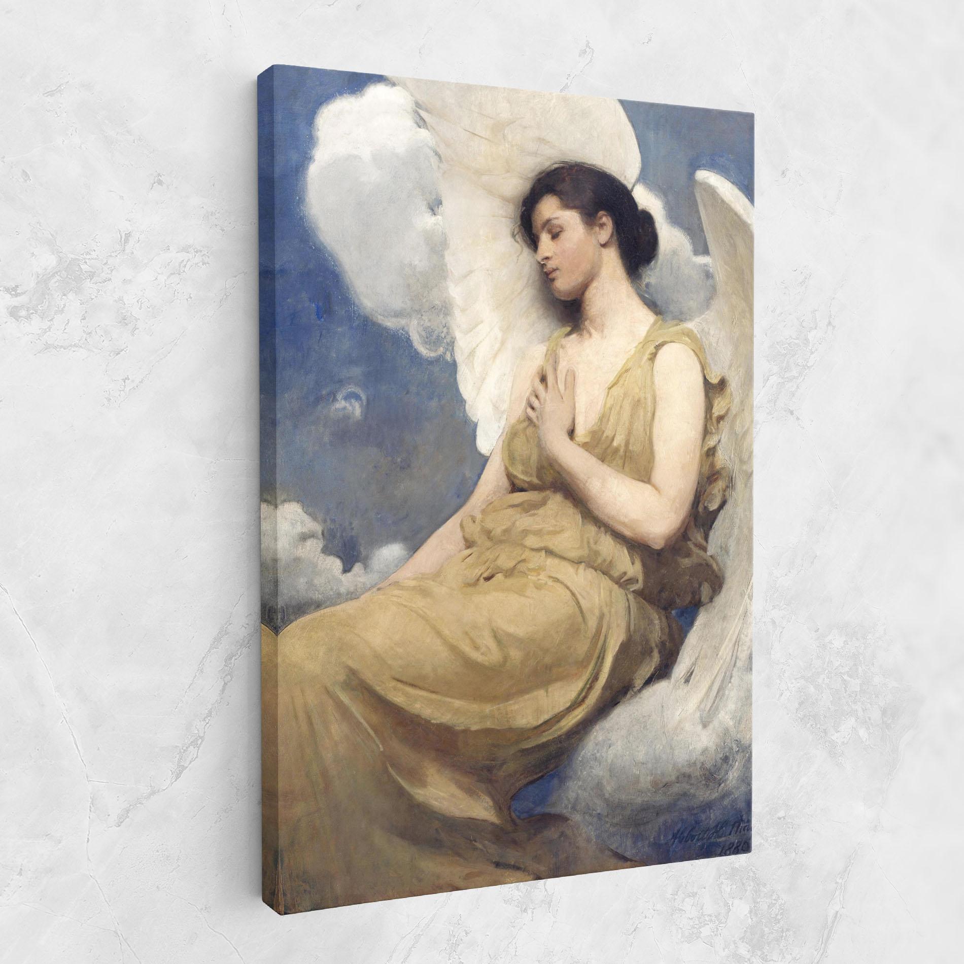 Leinwandbild Angel Woman Painting mockup 1