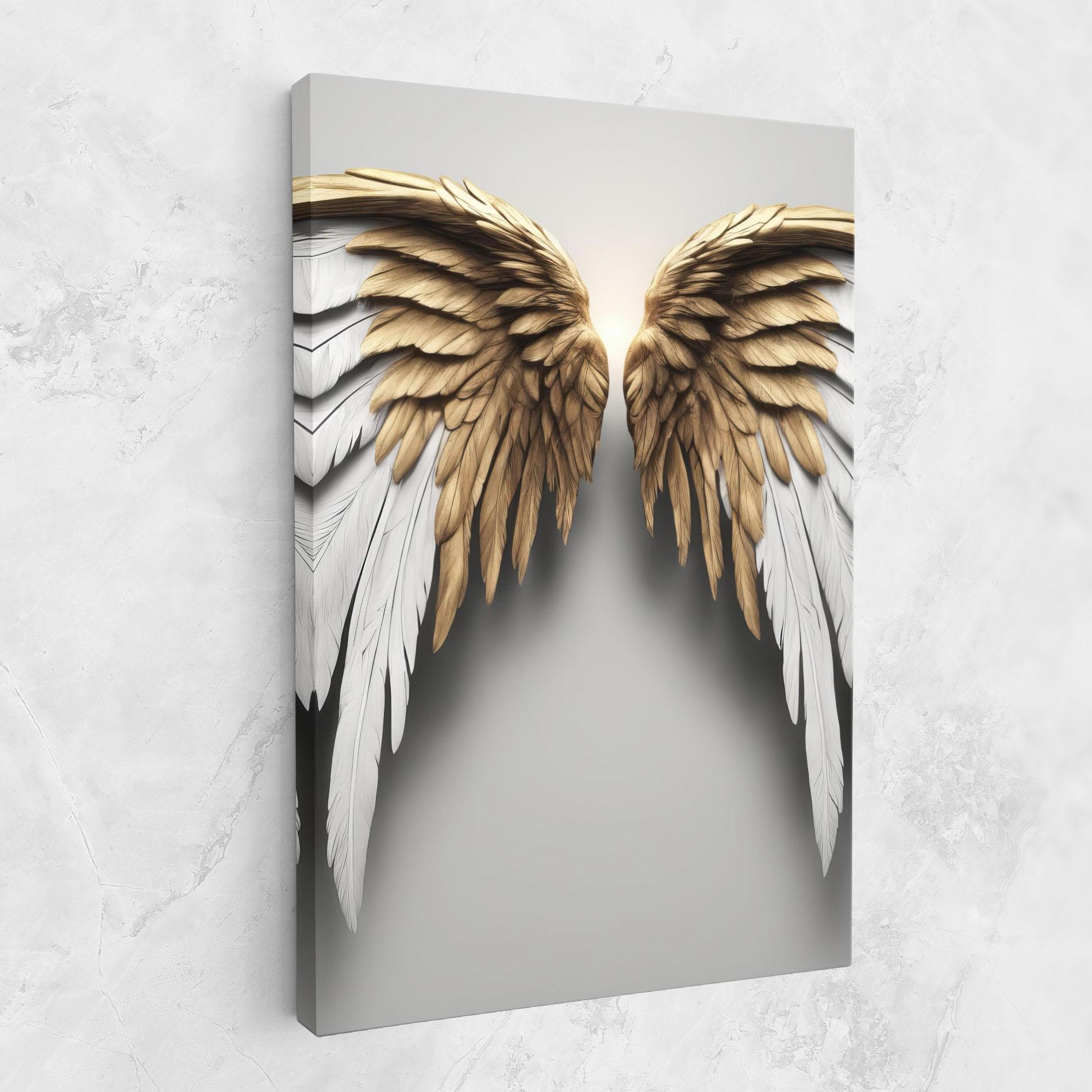 Leinwandbild Realistic Angel Wings mockup 1