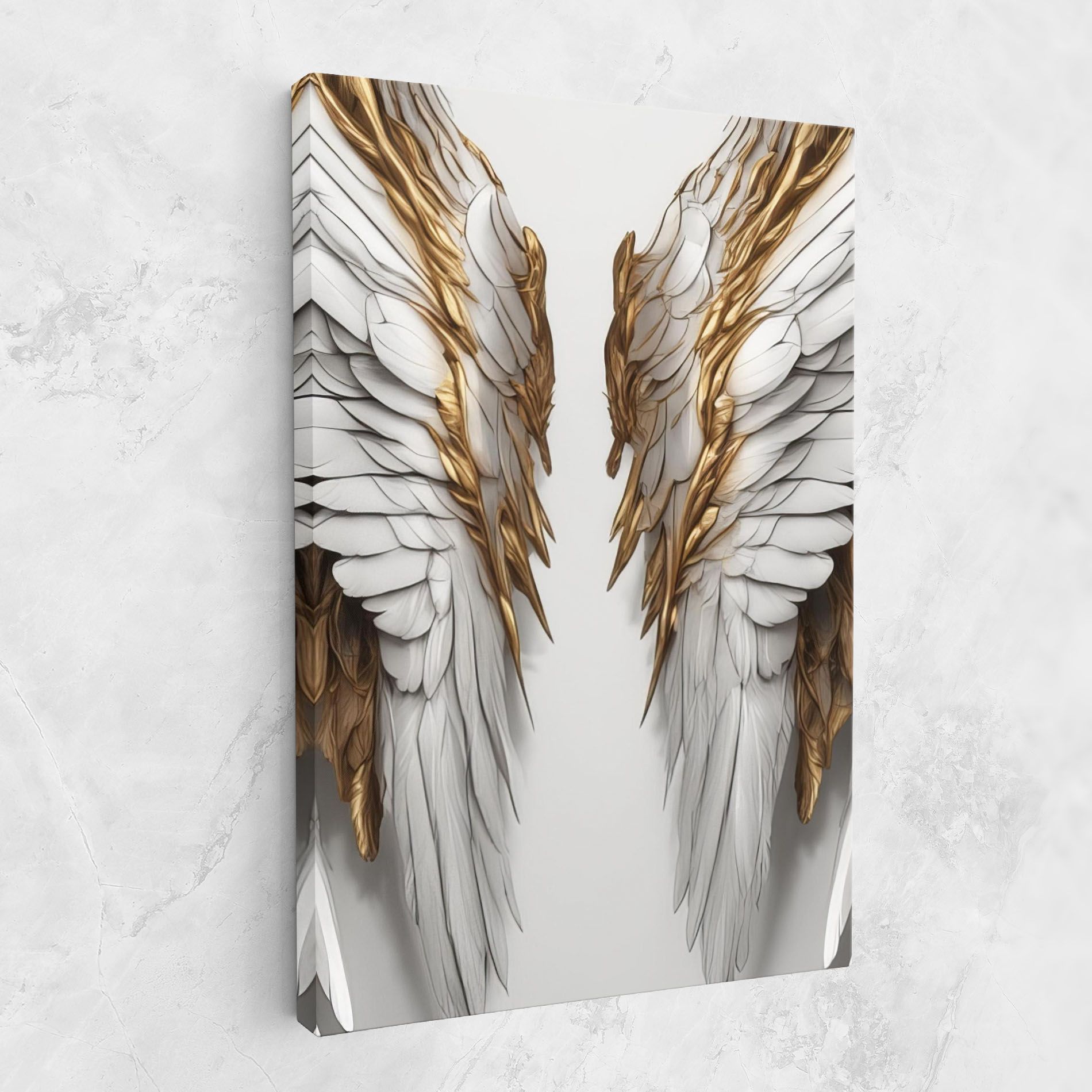 Realistic Gold Angel Wings mockup 1