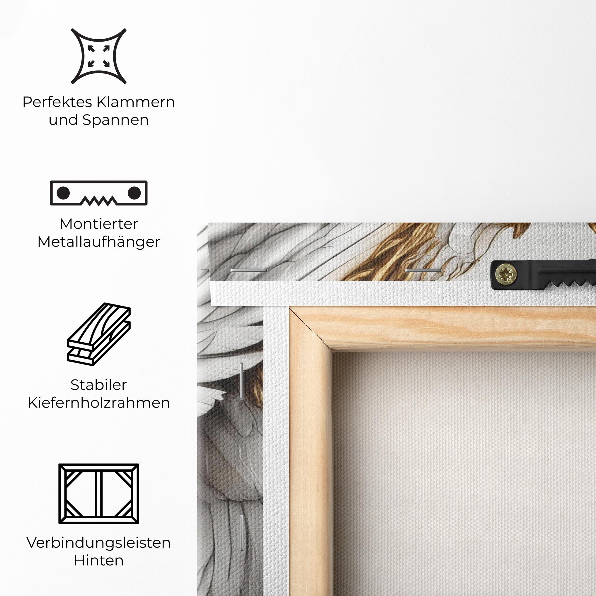 Leinwandbild Realistic Gold Angel Wings mockup 5