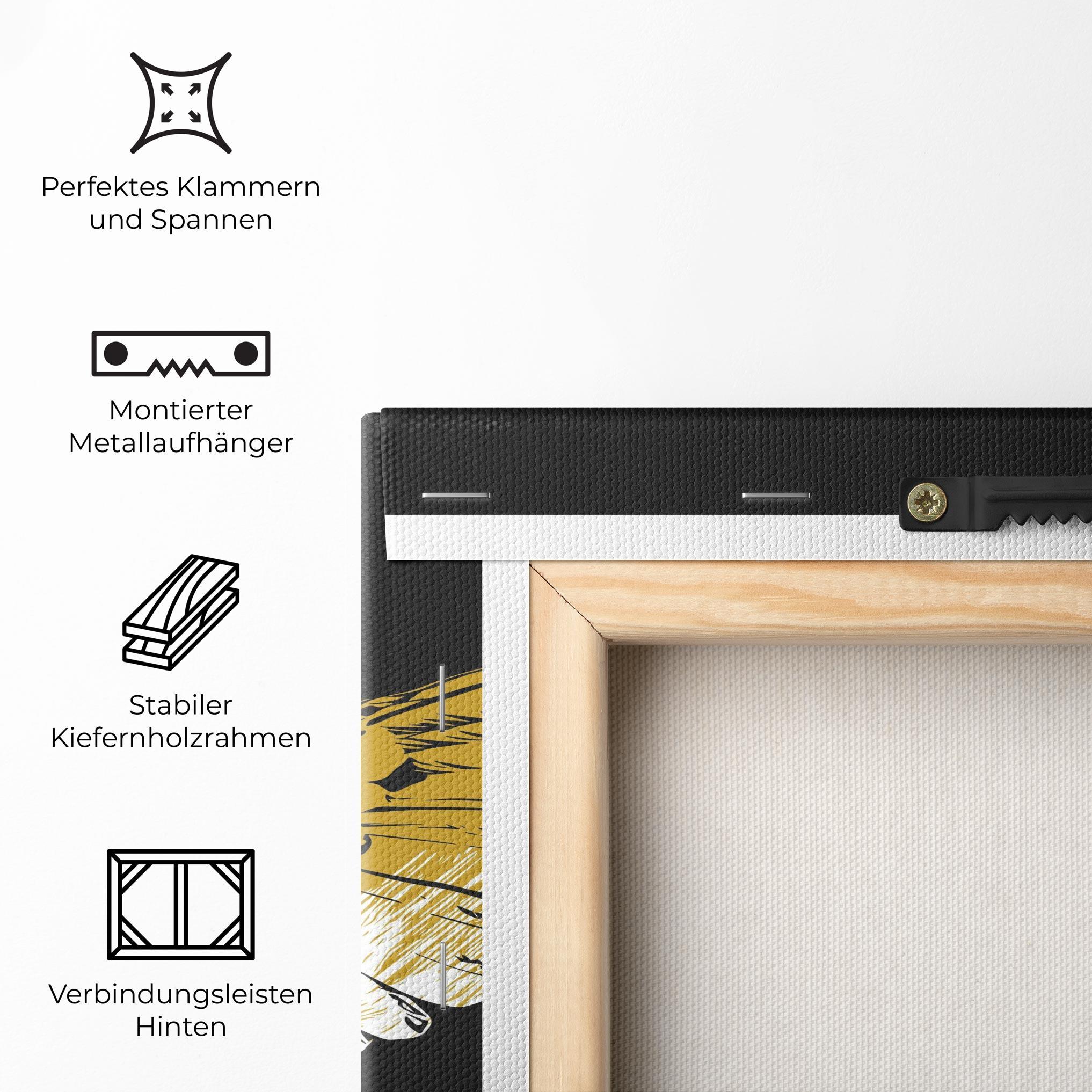 Leinwandbild White Yellow Wings mockup 5