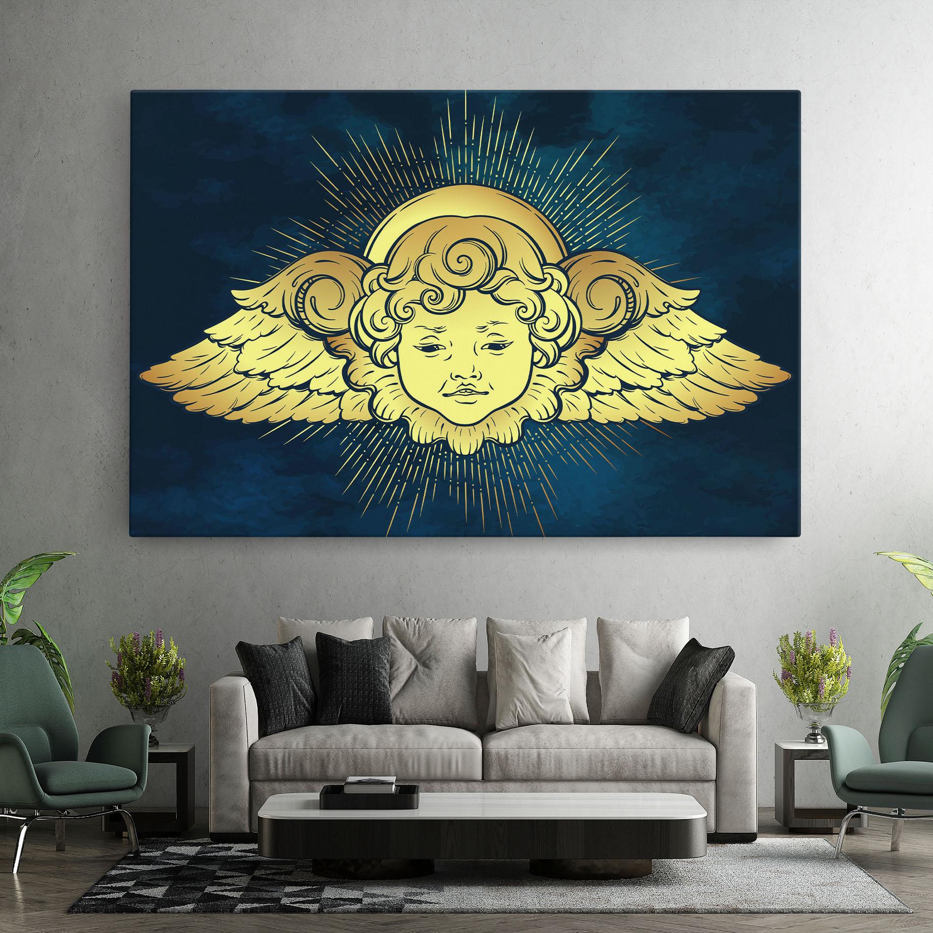 Leinwandbild Angel Gold Head mockup 7