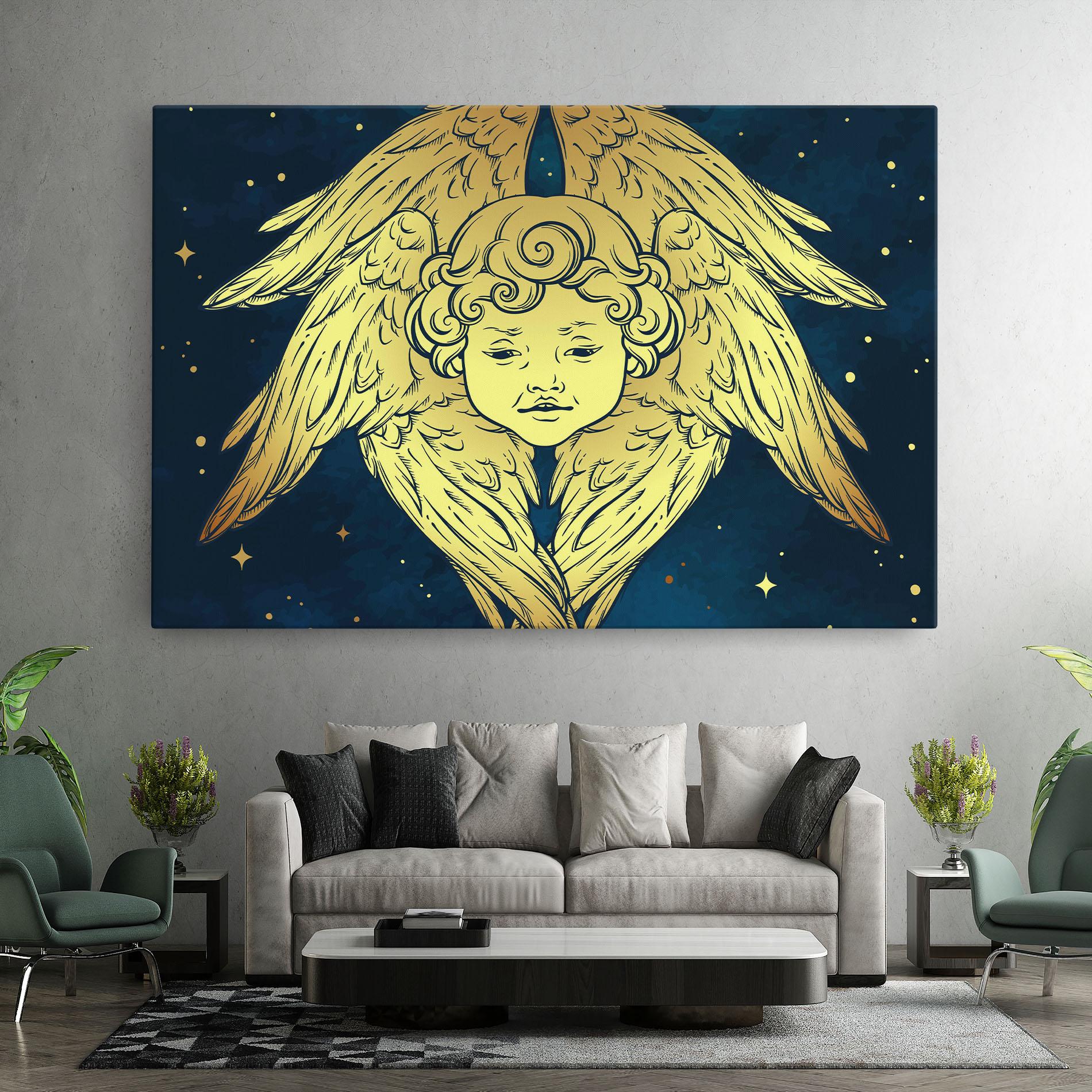 Leinwandbild Gold Wings Angel mockup 7