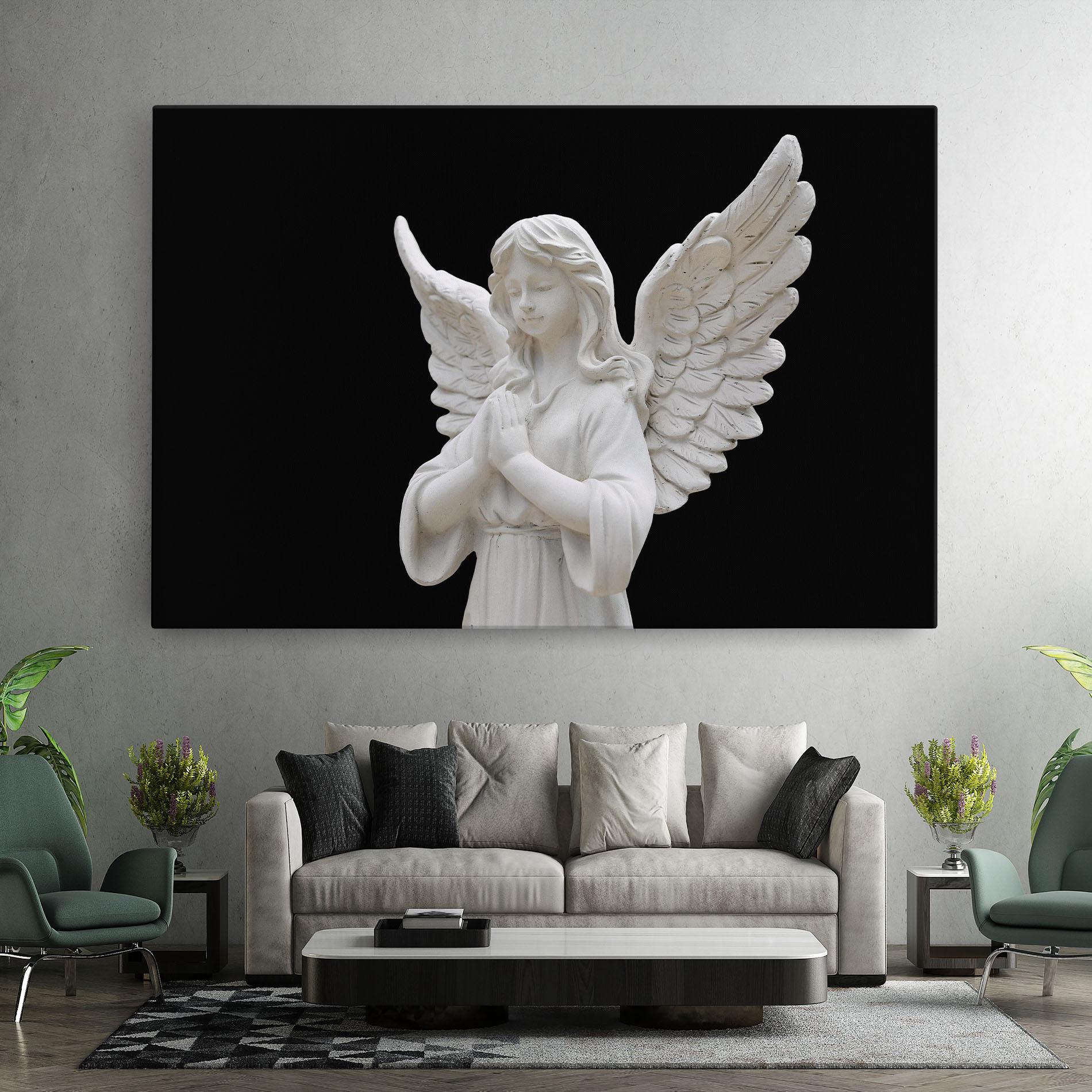 Leinwandbild Pretty Angel Statues mockup 7